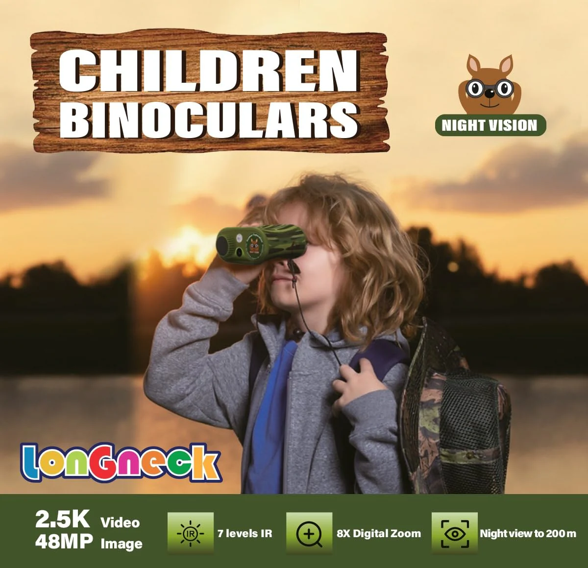 Day and Night Vision Binoculars for Kids, Toddler IR Googles,Birthday Gifts for Toddler Boys 6-12 Years, Digital Night Vision Goggles for Kids, Binoculars 8-12 Years - Image 7