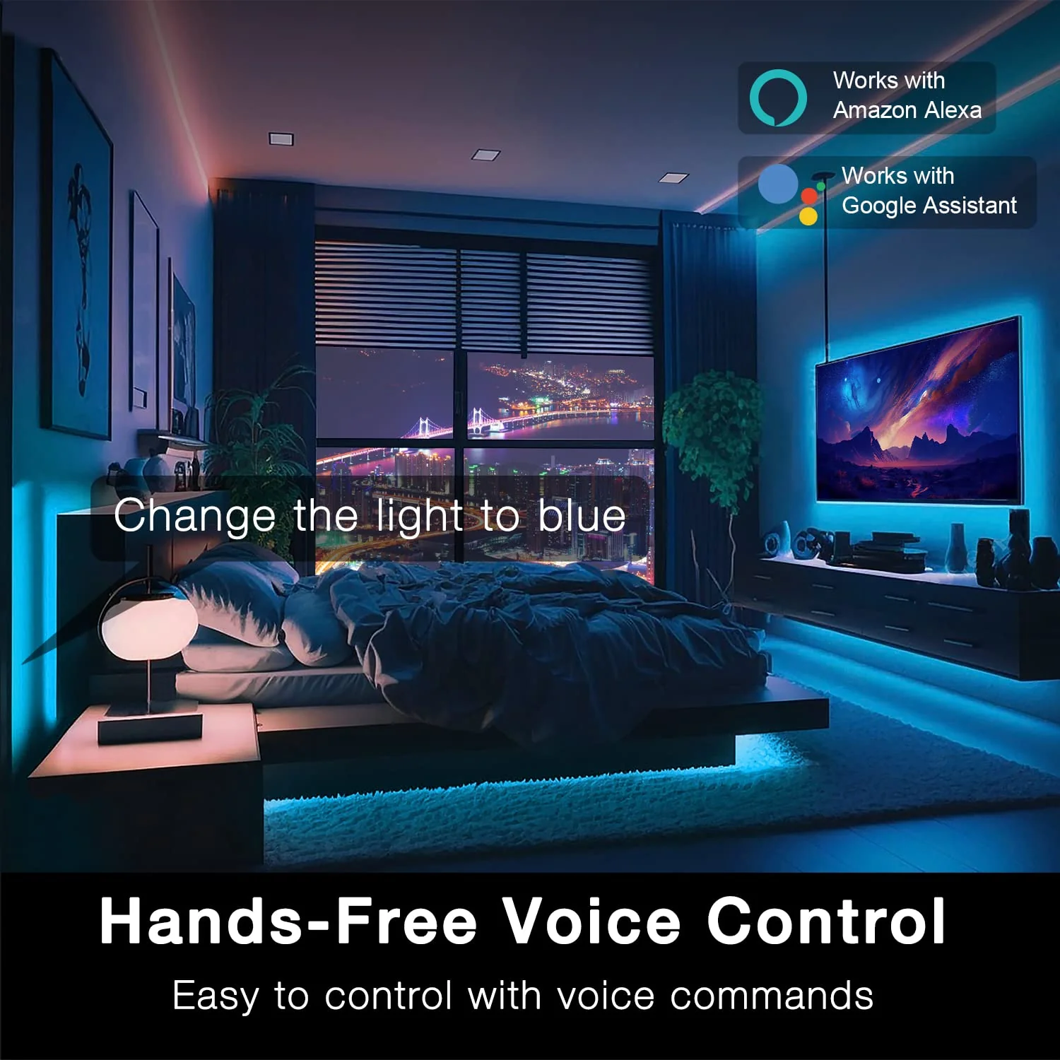 DAYBETTER Smart WiFi Led Lights 100ft, Tuya App Controlled Led Strip Lights, Work with Alexa and Google Assistant, Timer Schedule , Color Changing Led Lights for Bedroom Party Kitchen - Image 2