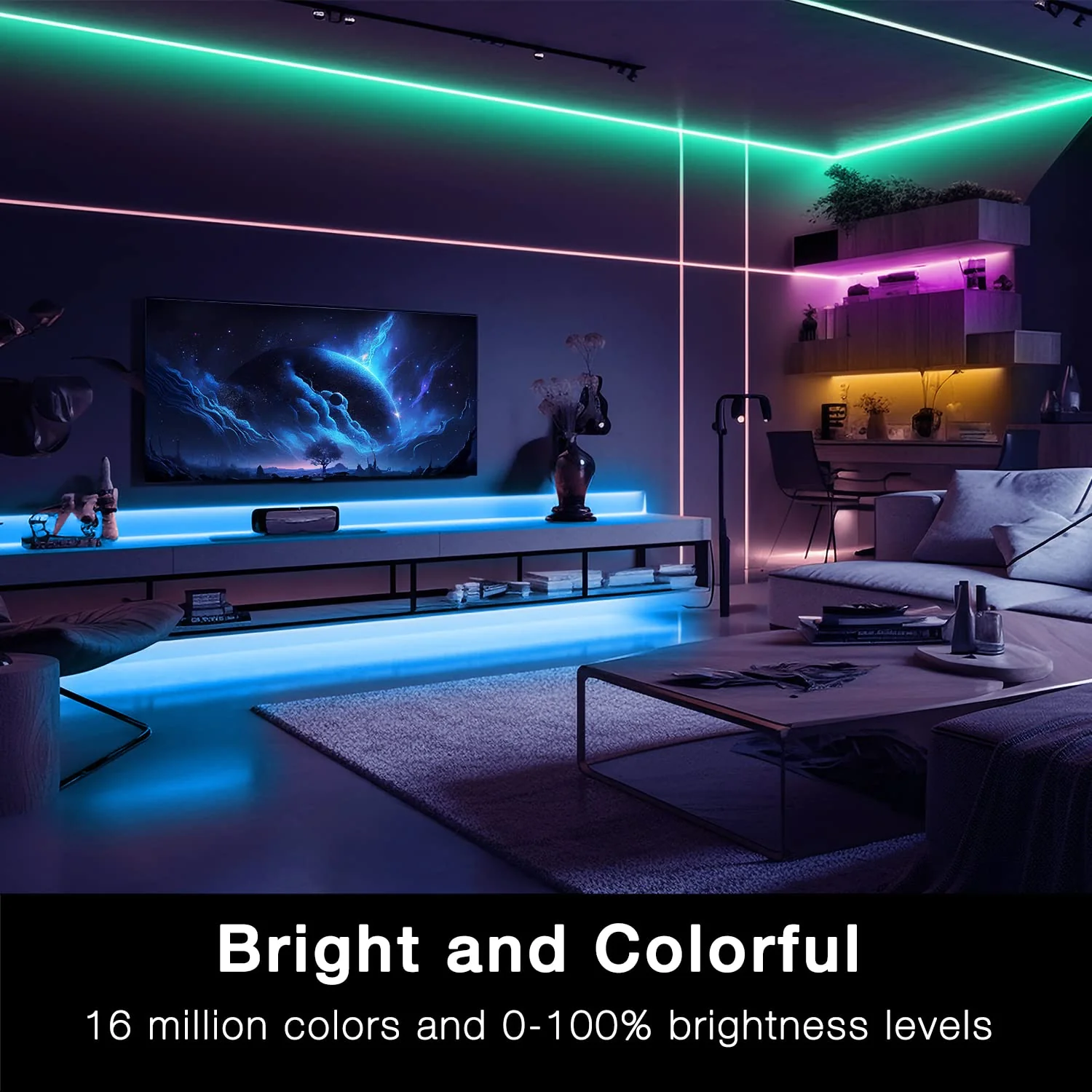 DAYBETTER Smart WiFi Led Lights 100ft, Tuya App Controlled Led Strip Lights, Work with Alexa and Google Assistant, Timer Schedule , Color Changing Led Lights for Bedroom Party Kitchen - Image 3