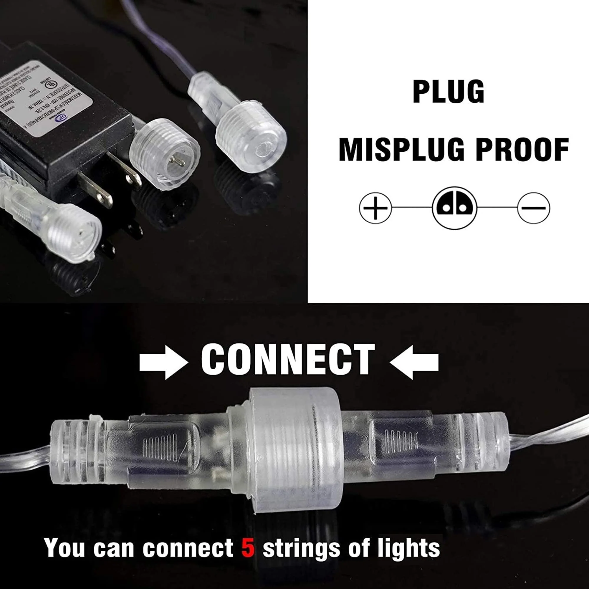 Dazzle Bright 864LED Christmas Light, Meteor Shower Rain Lights 11.8 Inch 24 Tubes, Waterproof Plug in Falling Rain Lights Christmas Decorations for Xmas Bushes Tree Yard Party (Blue) Blue 864 LED - Image 4