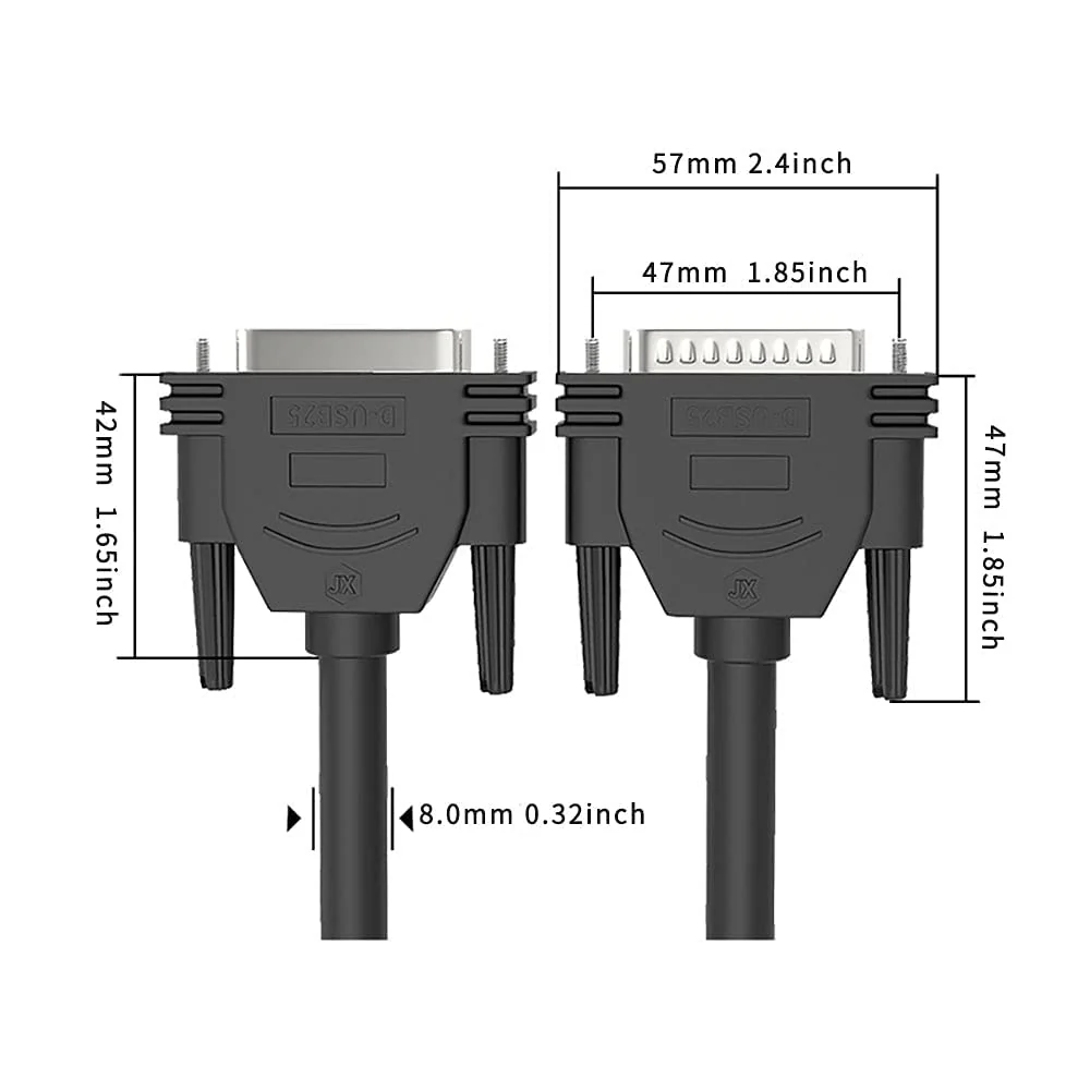 DB25 Male to Male Cable 6FT, 26awg Tinned Copper Wires,Double-Shielded with Foil &Metal Braid, D-SUB 25 PIN RS232 Serial Cable in Black 6 feet - Image 4