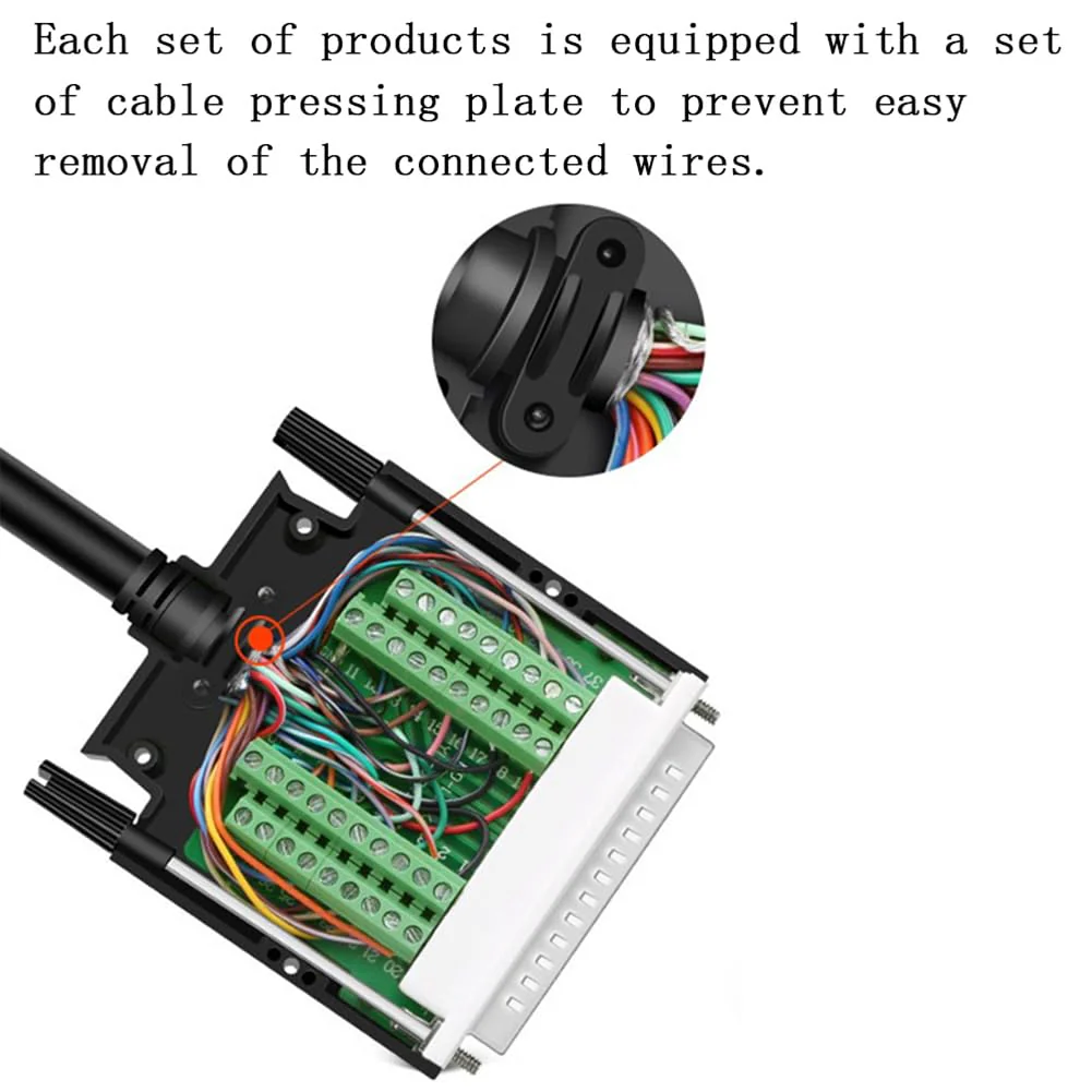 DB44 Solderless Connector, Male RS232 D-SUB Serial to 44-pin Port Terminal Adapter Breakout Board with Case Long Bolts Tail Pipe - Image 4