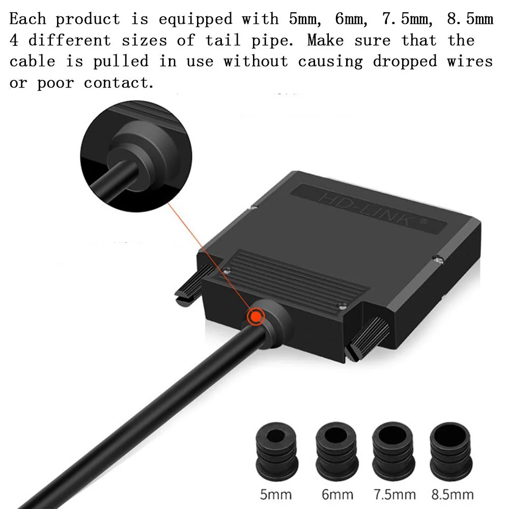 DB44 Solderless Connector, Male RS232 D-SUB Serial to 44-pin Port Terminal Adapter Breakout Board with Case Long Bolts Tail Pipe - Image 7