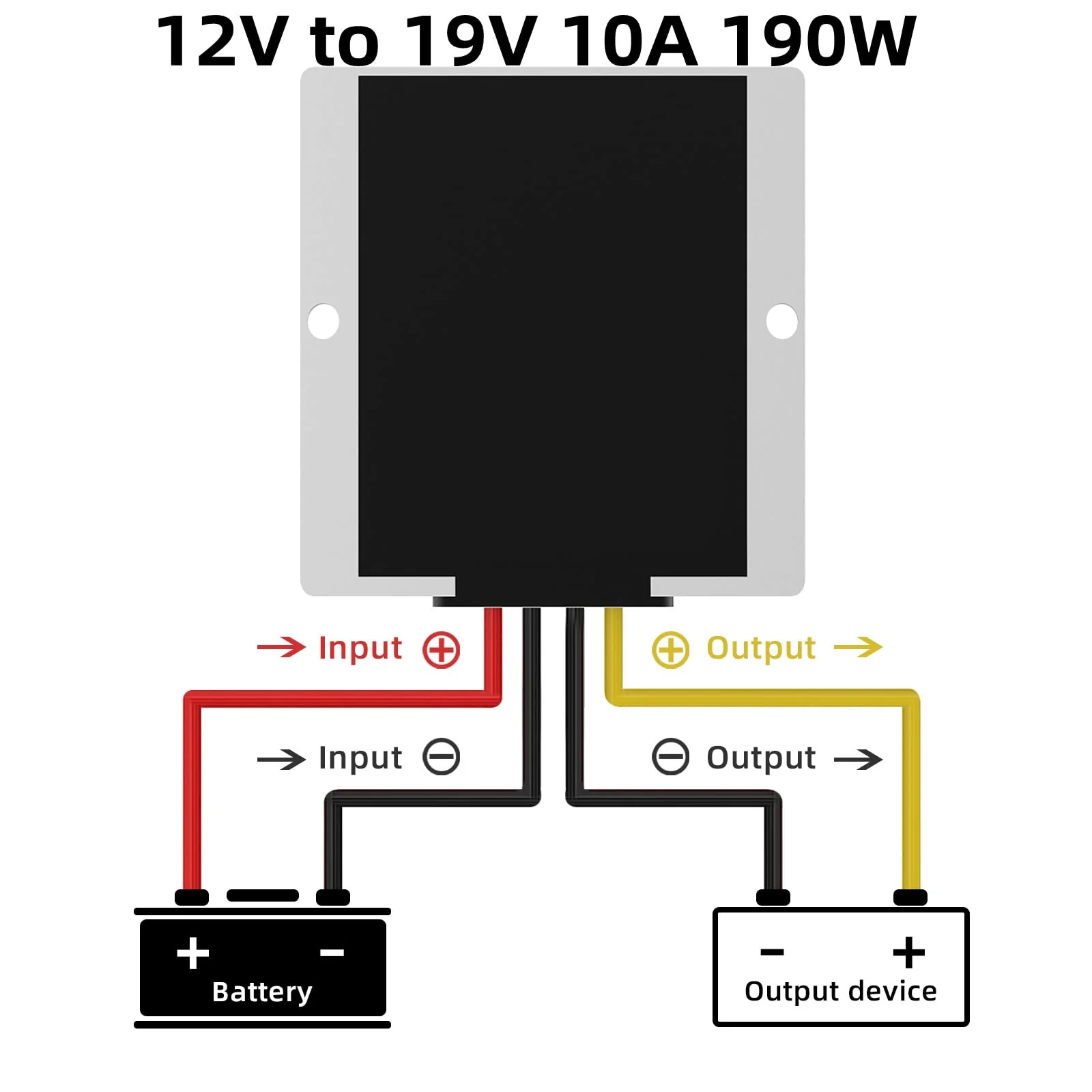 DC 12V Boost to 19V 10A 190W Boost Converter Power Converter Waterproof Module Transformer is Used for Golf cart, CLU bcarand Other Vehicles 12V TO 19V 10A 190W - Image 4