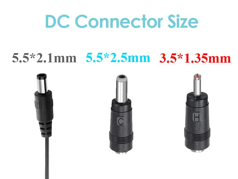 DC 15V 1A 1000mA Power Supply Adapter, Plug 5.5 mm x 2.1 mm with Selectable 5.5 mm x 2.5 mm, 3.5 mm x 1.35 mm Plug Tips - Image 3