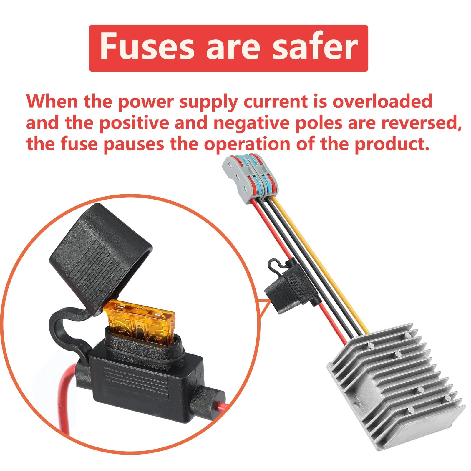 DC 20-72V Step Down to 12V 10A 120W DC Converter Suitable for Waterproof Voltage Reduction Devices on Golf Carts and Forklift Trucks (20-72V to 12V10A) 20-72V to 12V10A - Image 2