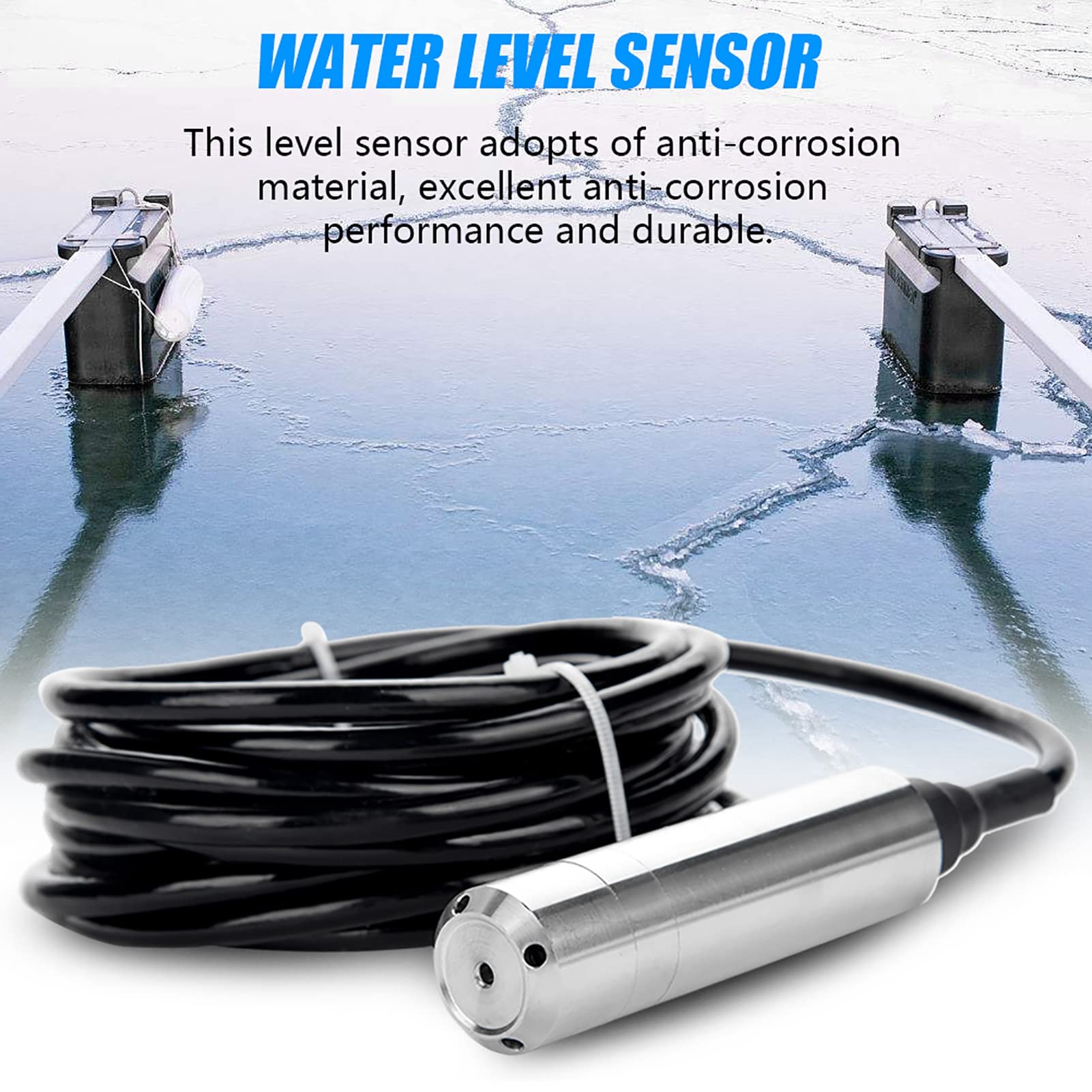 DC 24V 4-20mA Plug-In Level Sensor ALS-MPM-2F for Depth Measurement 0-5m, Stainless Steel, Anti-Corrosion, Anti-Clogging, Default - Image 3