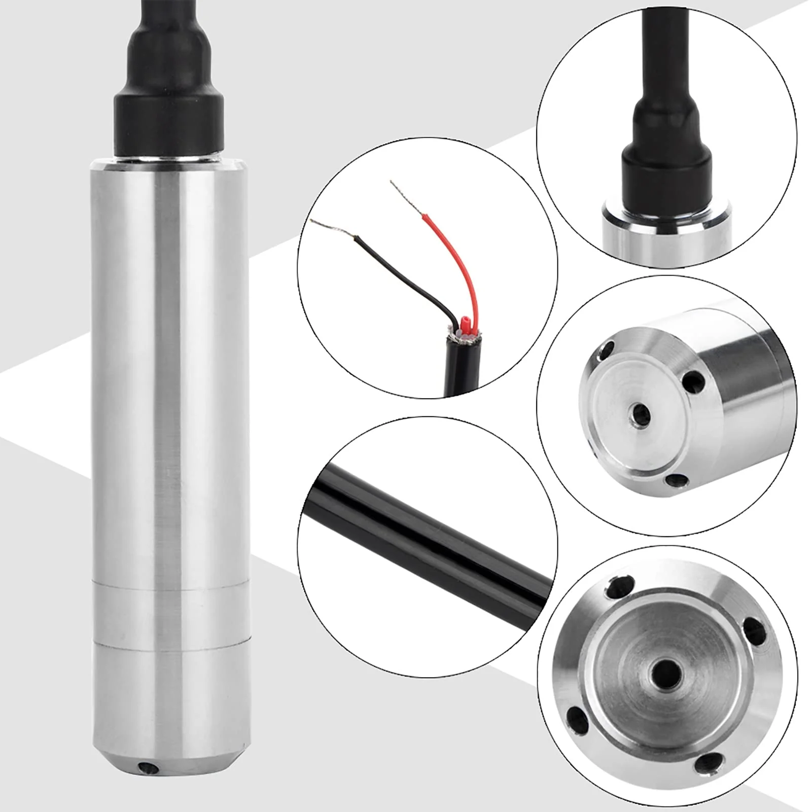 DC 24V 4-20mA Plug-In Level Sensor ALS-MPM-2F for Depth Measurement 0-5m, Stainless Steel, Anti-Corrosion, Anti-Clogging, Default - Image 5