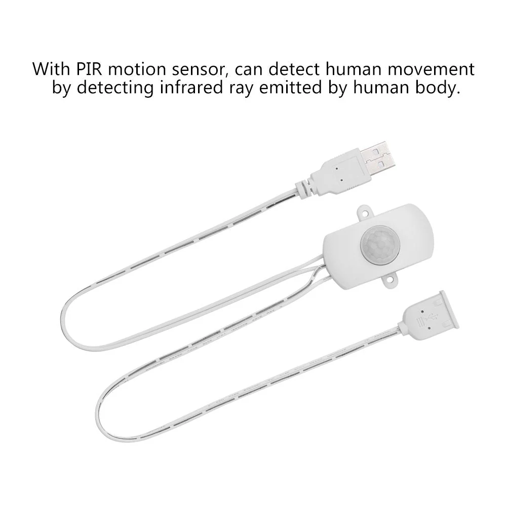 DC 5V-24, 2A Motion Activated Sensor Switch, PIR Motion Sensor Switch, DIY LED Lighting with USB Interface, Intelligent Detection (White) White - Image 4