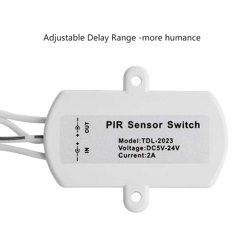 DC 5V-24, 2A Motion Activated Sensor Switch, PIR Motion Sensor Switch, DIY LED Lighting with USB Interface, Intelligent Detection (White) White - Image 6