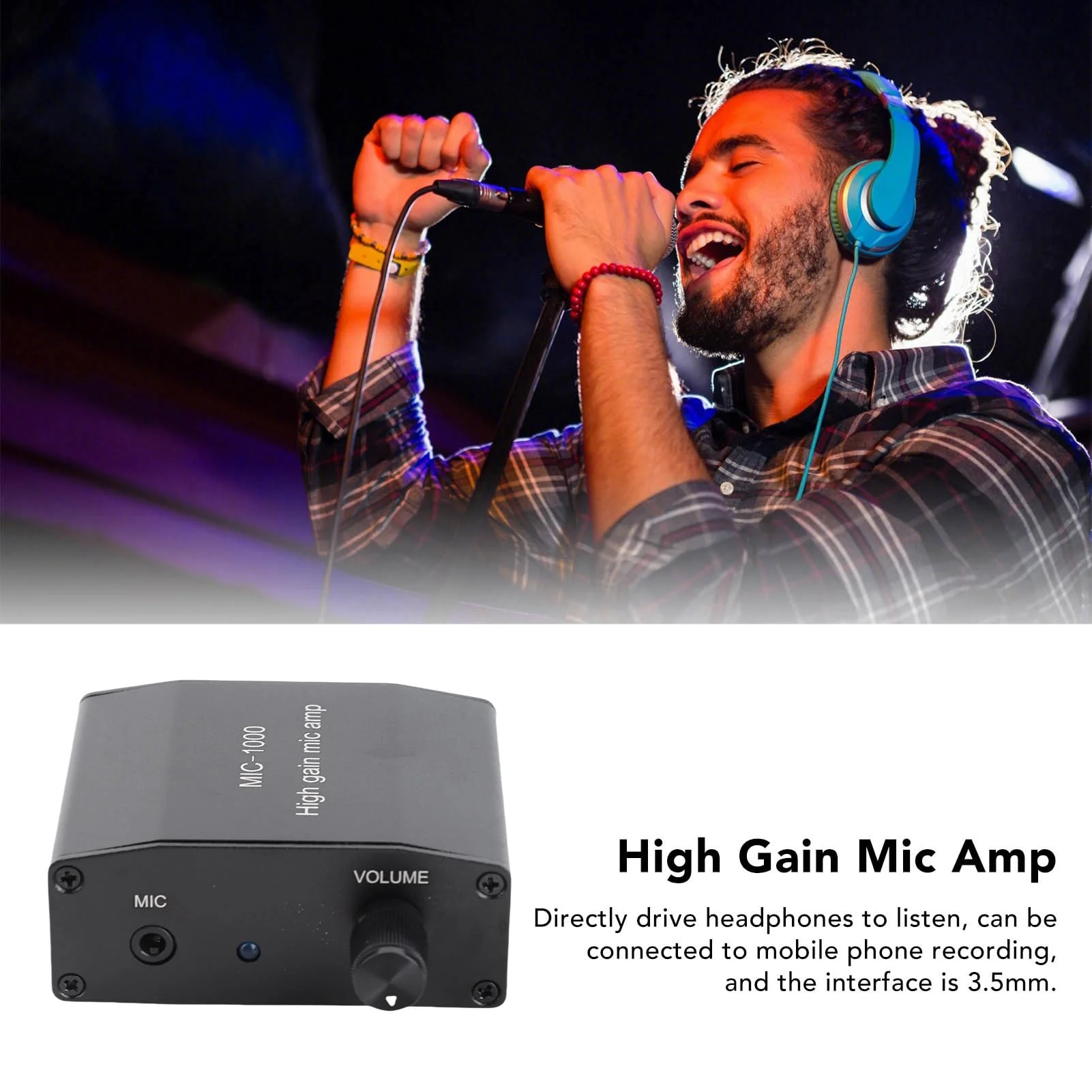 DC 5V Microphone Amplifier Mic Audio Amp High Gain 1000 Times Amplification Accessory Set Kit - Image 2