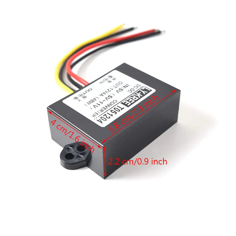 DC 5V to 12V Step Up Converter Power Adapter Regulator 4A 48W for Car Vehicle Boat Motor Stereo Radio Solar System (Accept DC 5-11V Inputs) - Image 4