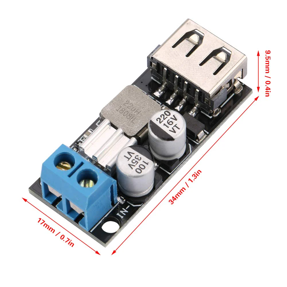 DC-DC Supply Voltage Converter 12V 24V 6V-32V to 5V QC3.0 USB Fast Charging - Image 5