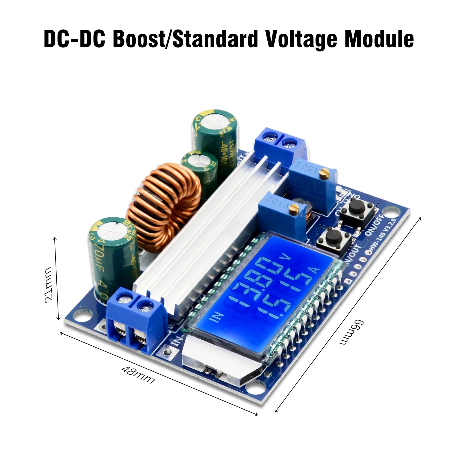 DC-DC Voltage Regulator Binghe 2 Pieces Step Down Converter Buck Boost Converter Buck Converter with LCD Digital Display 5.5-30V to DC 0.5-30V Voltage Regulator Compatible with Arduino - Image 3