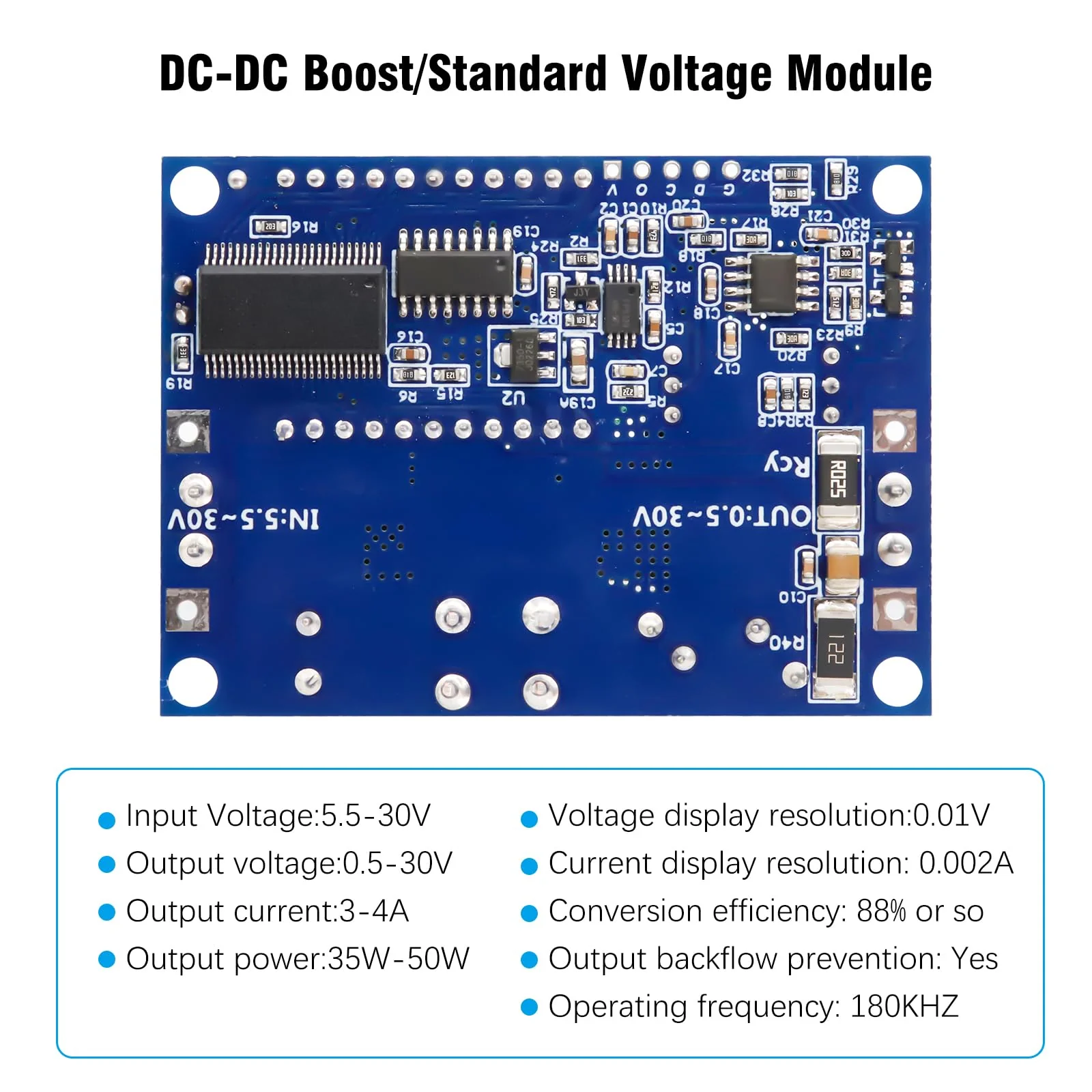 DC-DC Voltage Regulator Binghe 2 Pieces Step Down Converter Buck Boost Converter Buck Converter with LCD Digital Display 5.5-30V to DC 0.5-30V Voltage Regulator Compatible with Arduino - Image 5