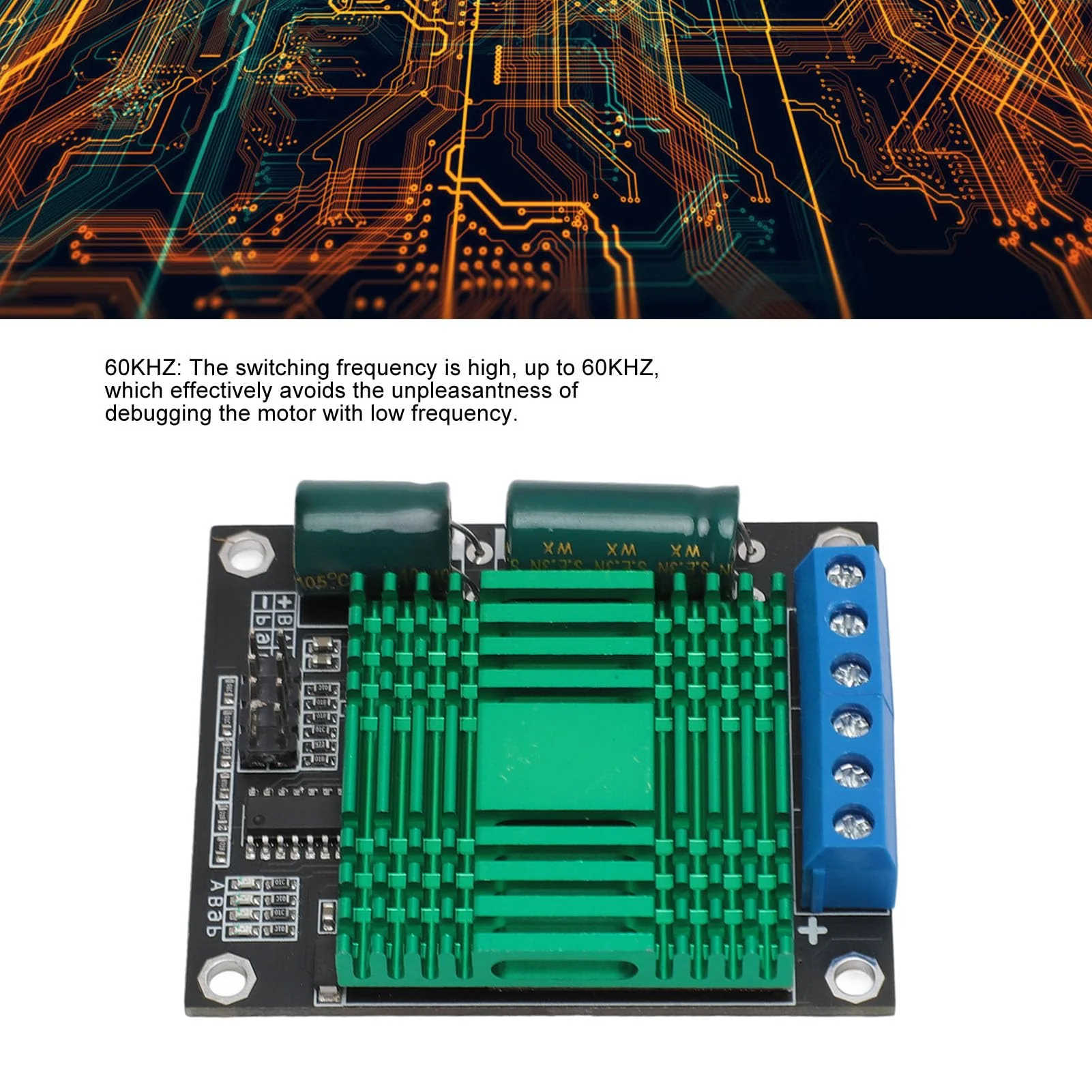 DC Motor Driver, 9V-30V 60A Motor Drive Controller Board Module Double Channel PWM High Performance H Bridge DC Step Module for Industry - Image 2
