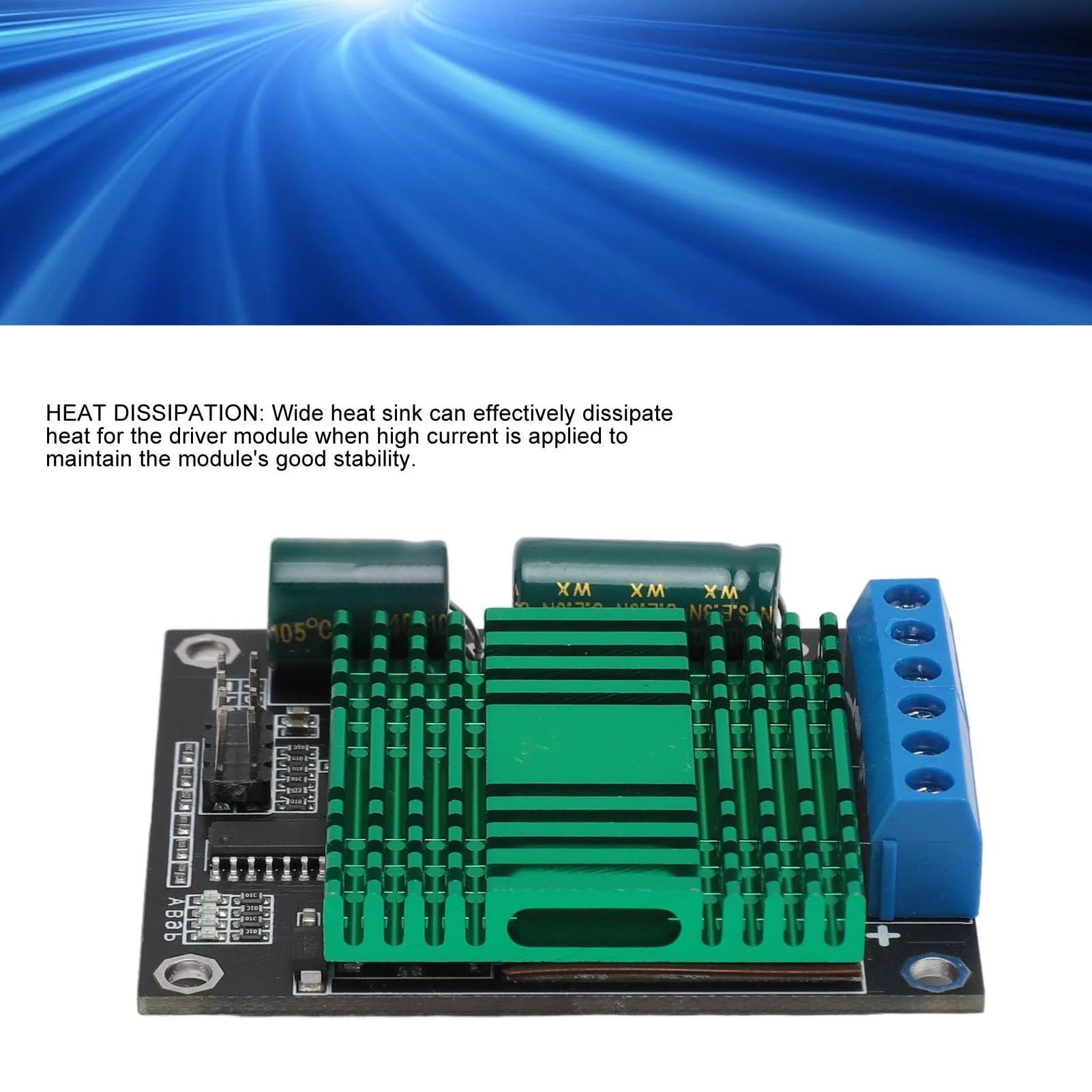DC Motor Driver, 9V-30V 60A Motor Drive Controller Board Module Double Channel PWM High Performance H Bridge DC Step Module for Industry - Image 3