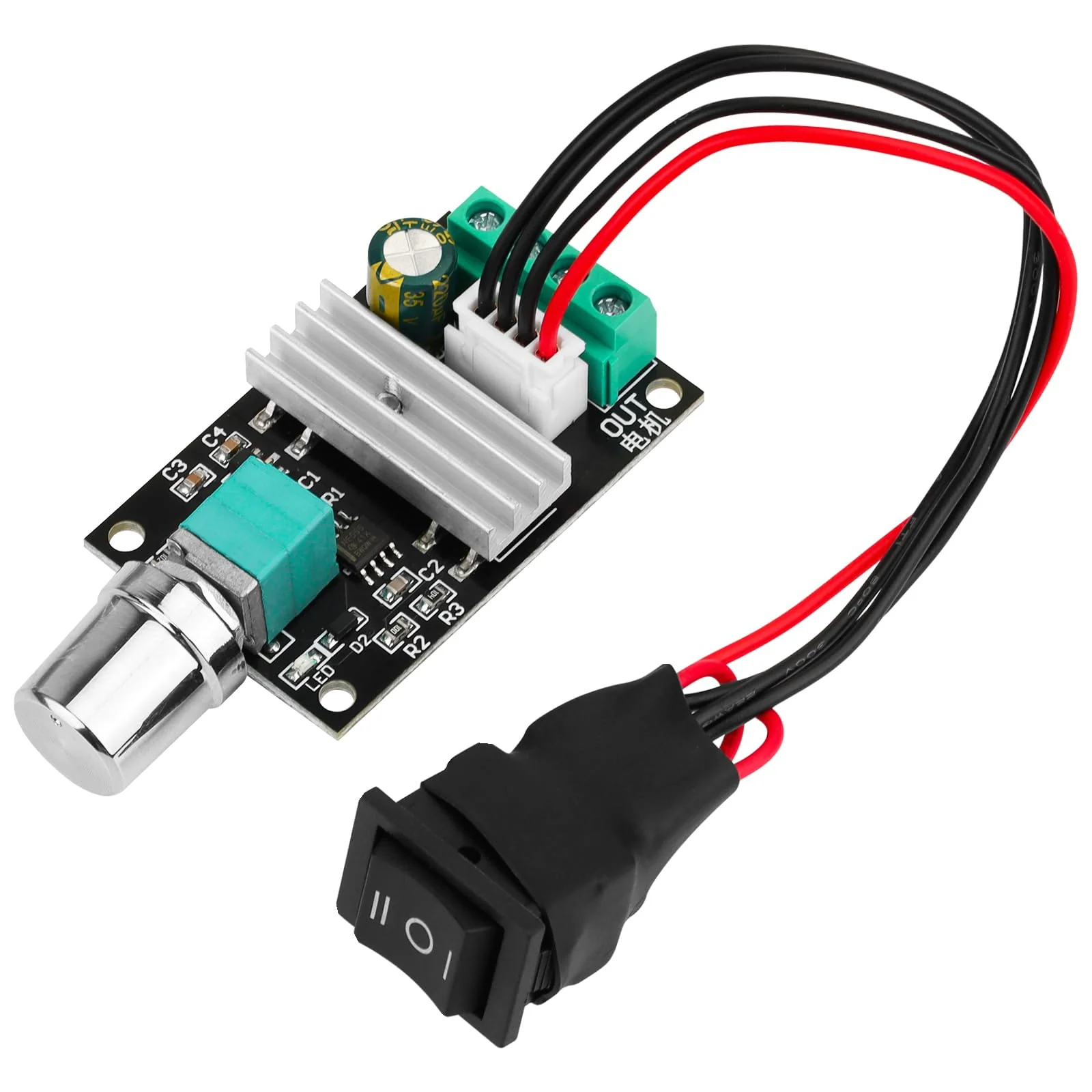 DC Motor Speed Controller - PWM 6V/12V/24V/28V/3A/80W Speed Adjustable Reversible Switch 1203BB DC Motor Driver for Fan, DC Motor, Fish Tank Oxygen Pumpt 6-28V 3A - Image 8