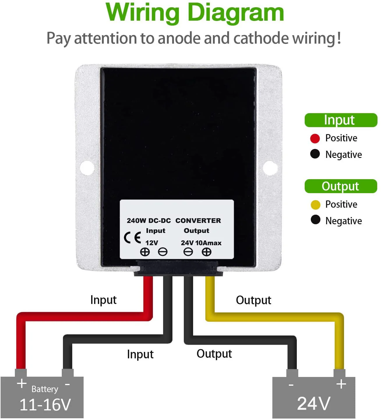 DC Voltage Converter Regulator, DC 12V Step-Up to 24V 10A 240W, Buck Transformer Waterproof 12V to 24V/10A - Image 3
