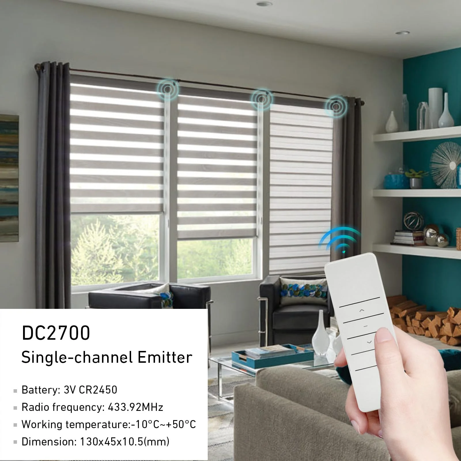 DC2700 1 Channel Wireless RF Transmitter Emitter Remote Controller for Curtain Motor DT52E/KT82TN/DT360 - Image 3