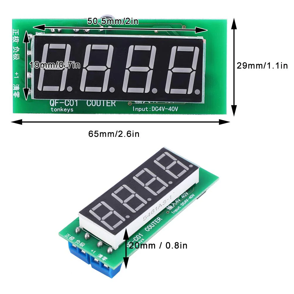 DC4-40V QF-C04 Counter Module, 4-Digit Digital Display, 0-9999 Counting Range with Memory Function - Image 4