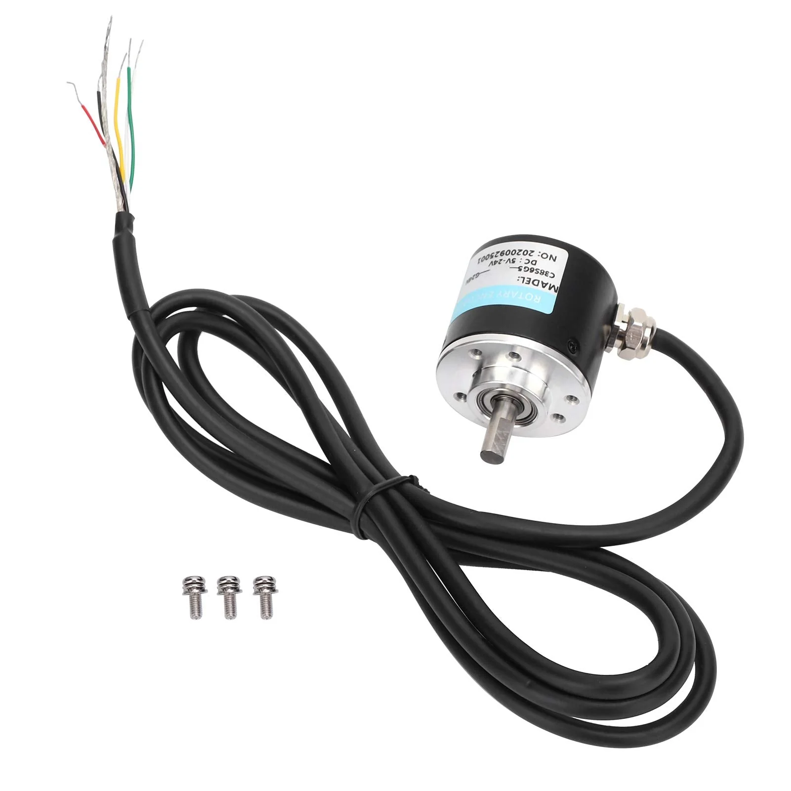 DC5-24V Incremental Optical Rotary Encoder, Solid Shaft ABZ, 3-Phase Motion Control Component, 30 KHz, 1000B/1024B (1000Z) 1000Z