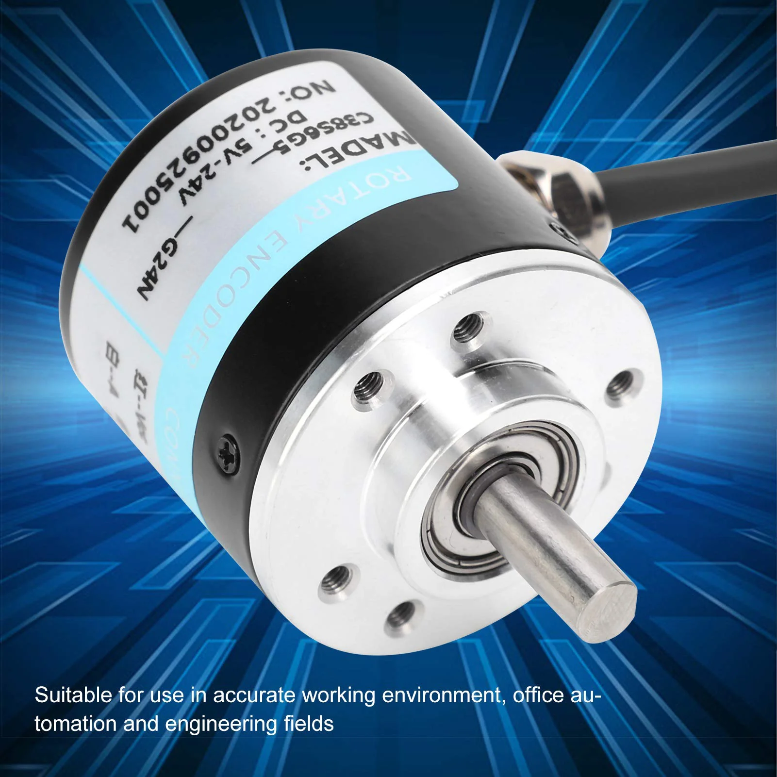 DC5-24V Incremental Optical Rotary Encoder, Solid Shaft ABZ, 3-Phase Motion Control Component, 30 KHz, 1000B/1024B (1000Z) 1000Z - Image 2
