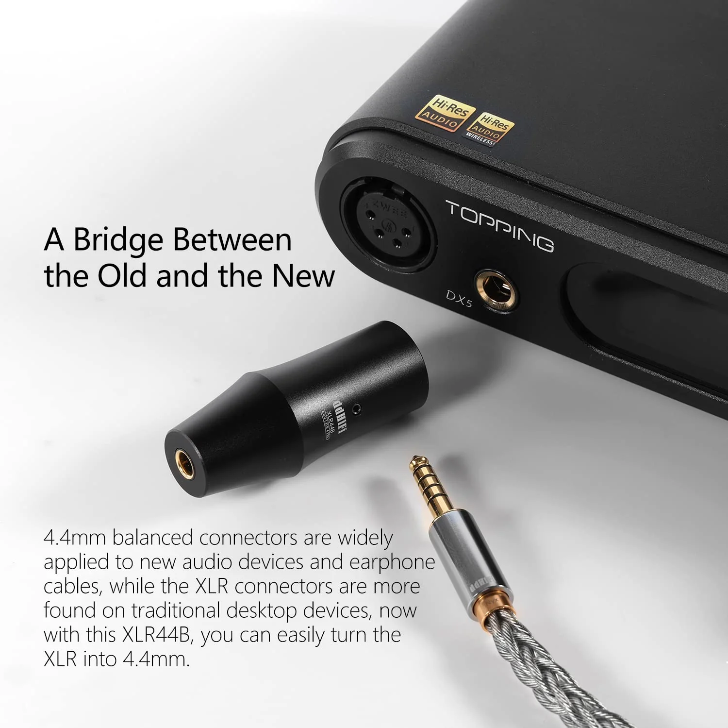 DD ddHiFi XLR44B (2022) XLR 4pin to 4.4mm Balanced Headphone Jack Adapter, Audio Converter for Earphones/Headphones - Image 3