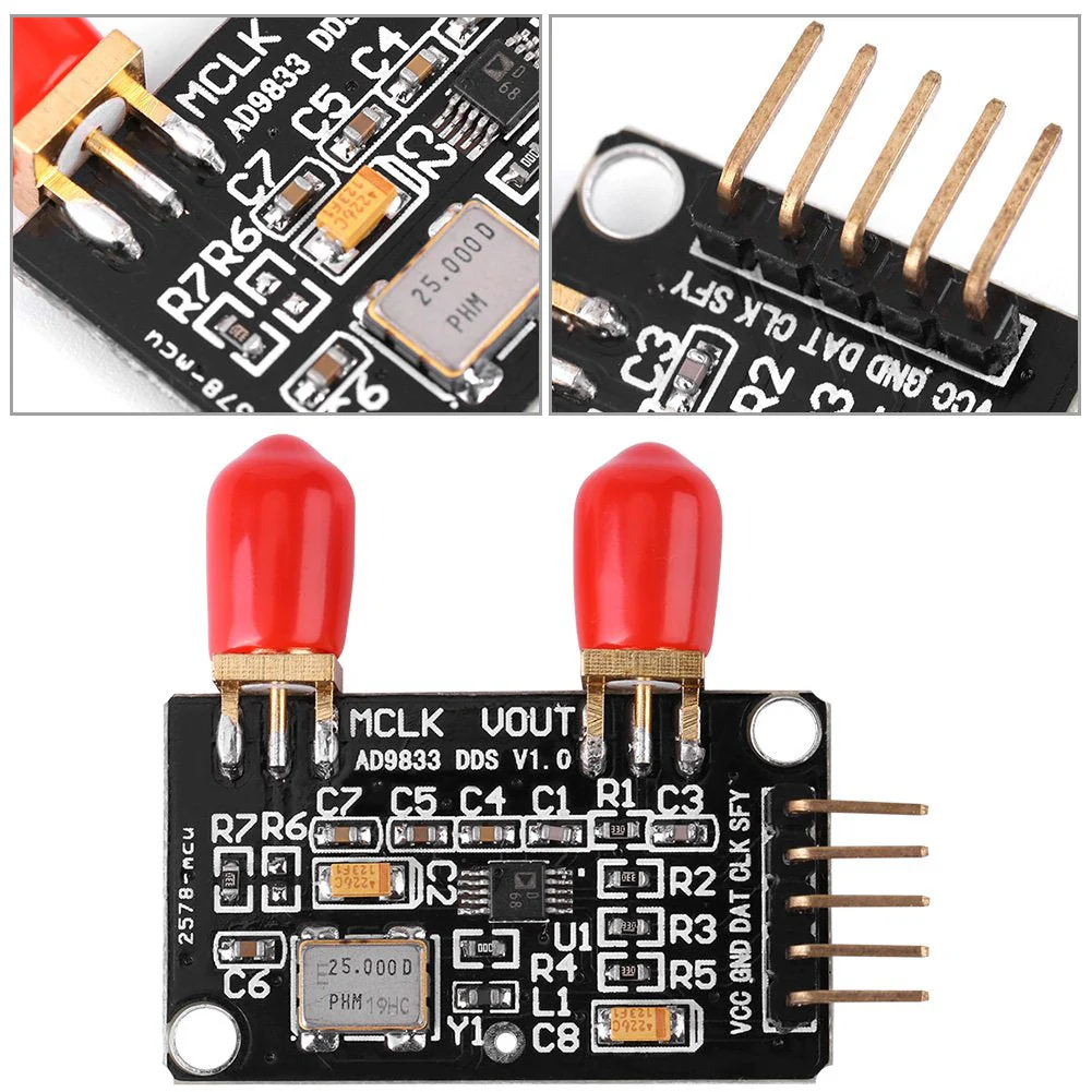 DDS Signal Generator Module AD9833 0MHz to 12.5MHz Square/Triangle/Sine Power Supply: 2.3V to 5.5V - Image 2