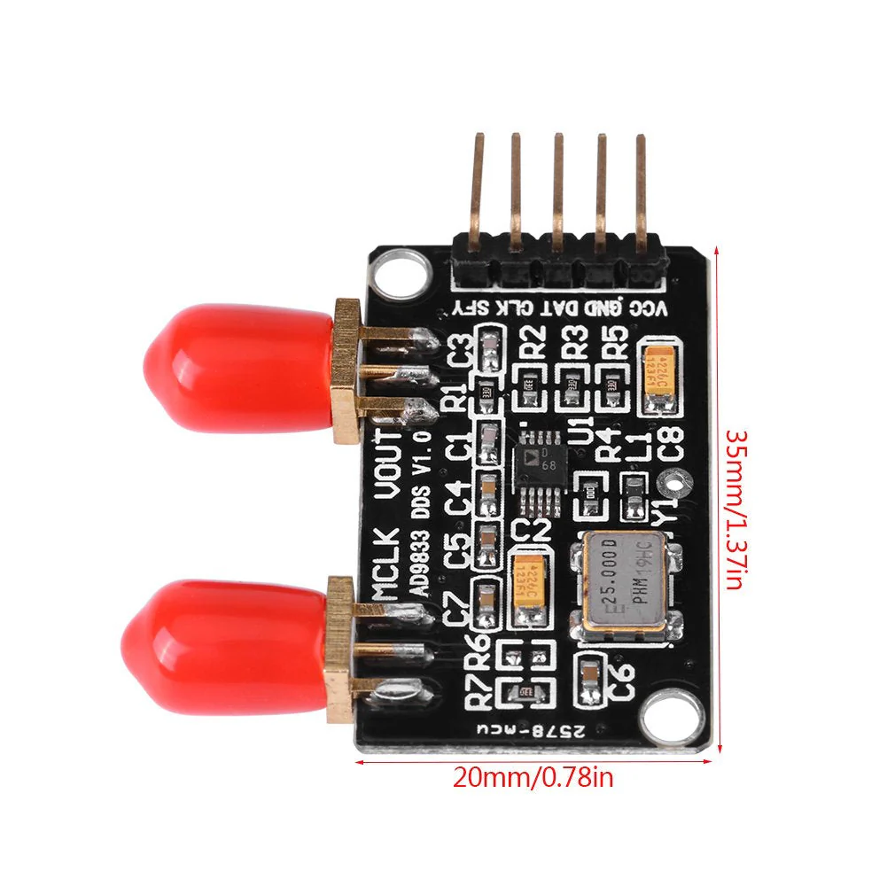 DDS Signal Generator Module AD9833 0MHz to 12.5MHz Square/Triangle/Sine Power Supply: 2.3V to 5.5V - Image 4
