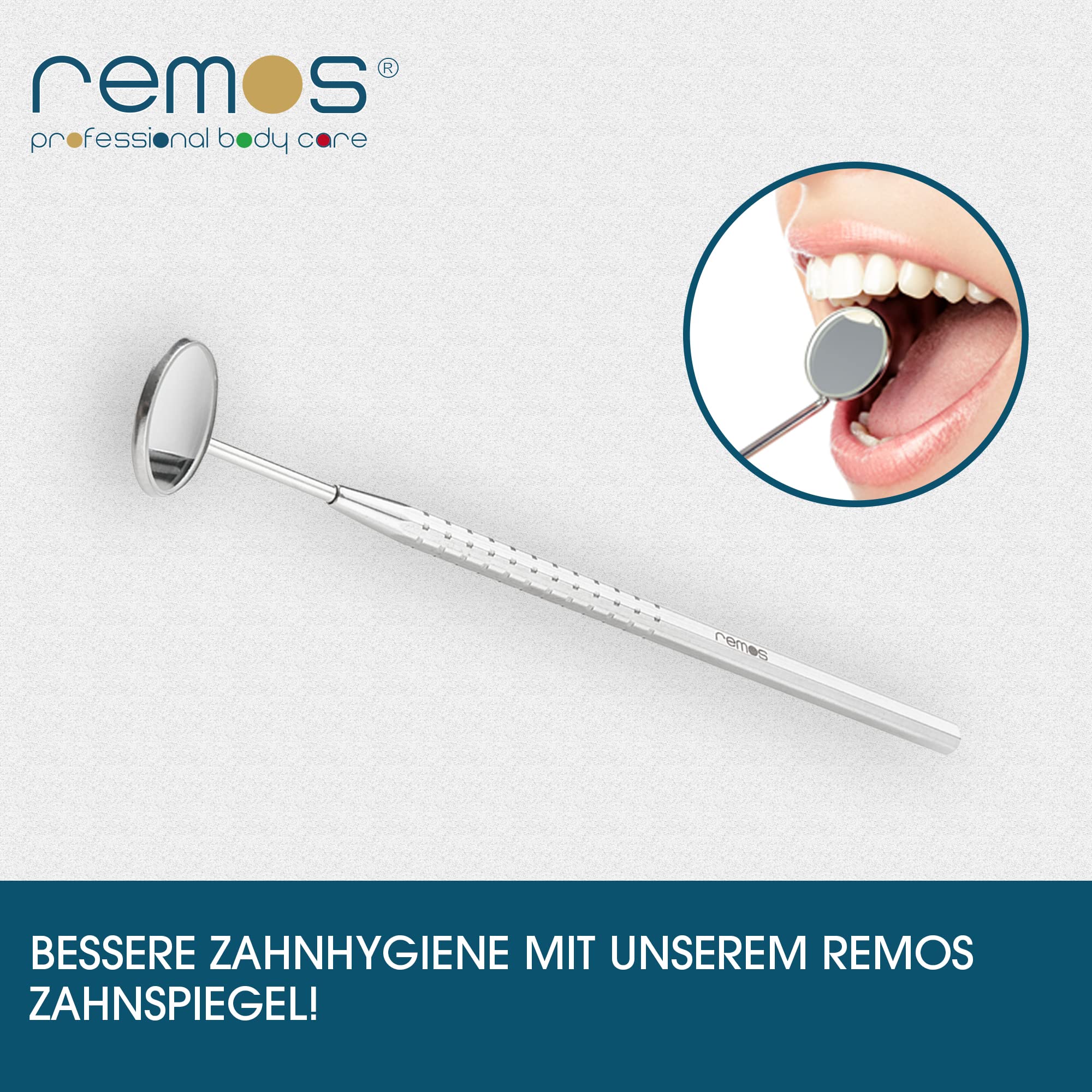 DE REMOS Mouth Mirror / Tooth Mirror with 1.5x Magnification Made of Stainless Steel Mit 1.5-fach Vergrößerung - Image 4