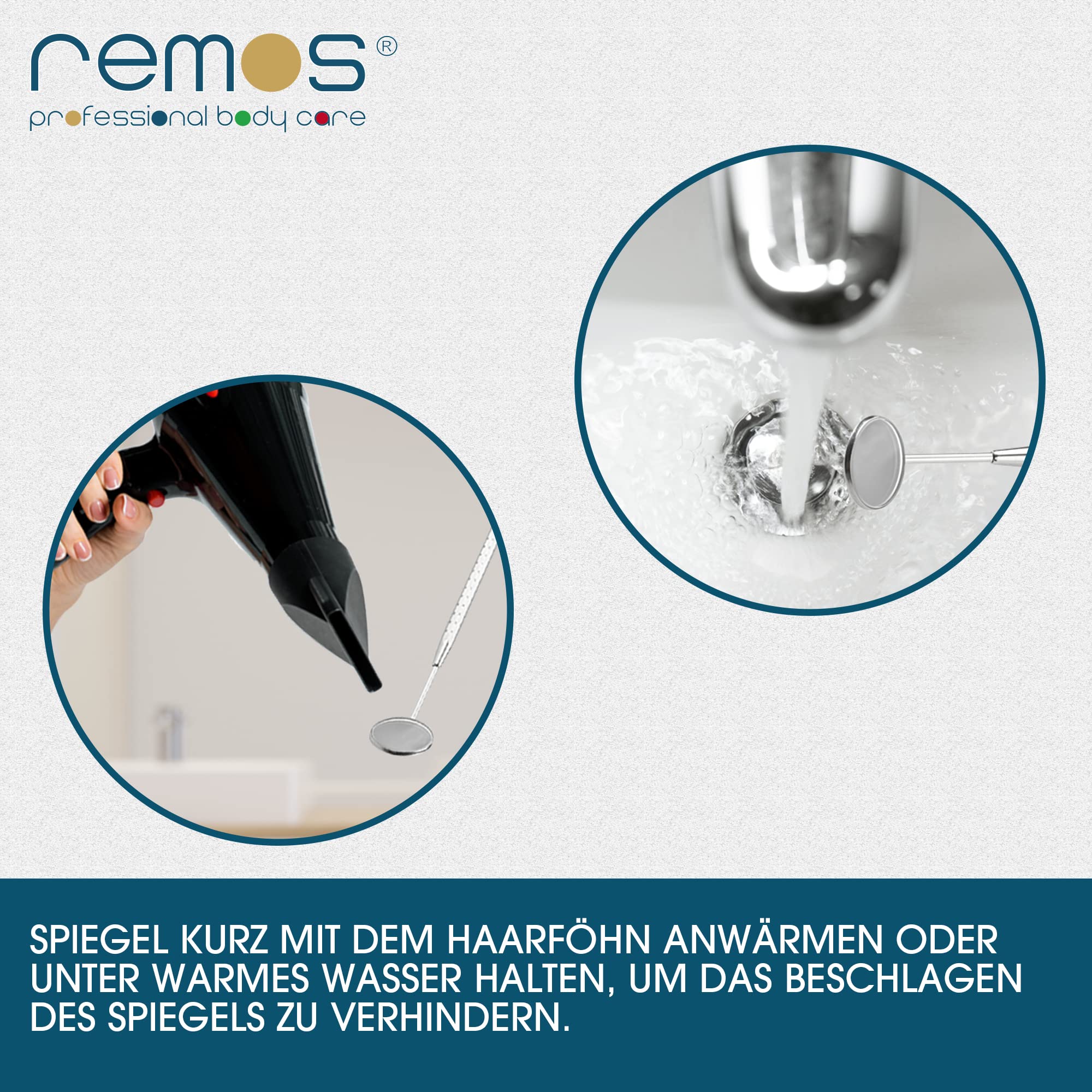 DE REMOS Mouth Mirror / Tooth Mirror with 1.5x Magnification Made of Stainless Steel Mit 1.5-fach Vergrößerung - Image 6