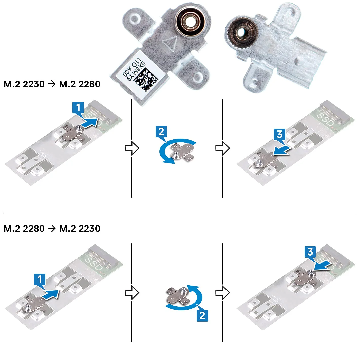Deal4GO M.2 2280 SSD Heatsink Thermal Shield 26X1Y 026X1Y w/Support Bracket X8MY9 0X8MY9 for Dell G15 5510 5511 5515 5520 5521 5525 - Image 4