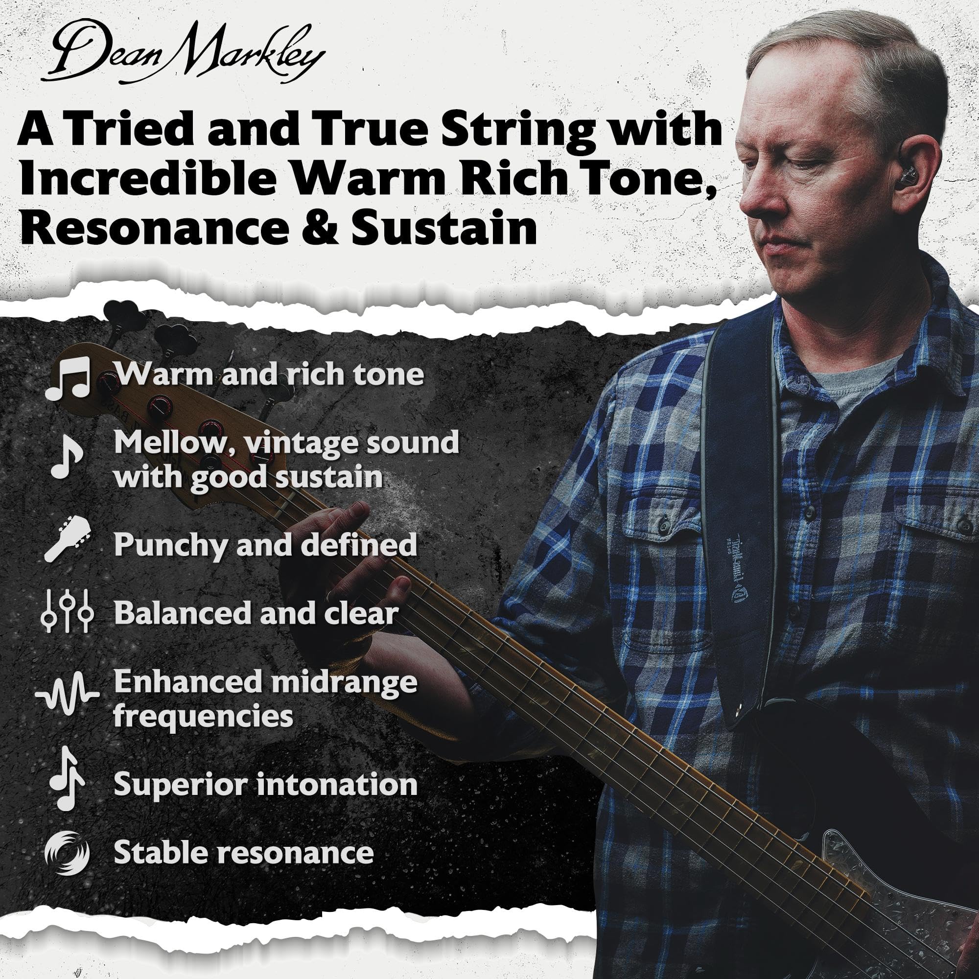 Dean Markley NPS Blue Steel Bass Guitar Strings 4 String Set, 46-102 Custom Light 4 String Bass Guitar, Cryogenically Processed Steel Bass Strings with Warm Rich Tone, Made in the USA 4-String - Image 4