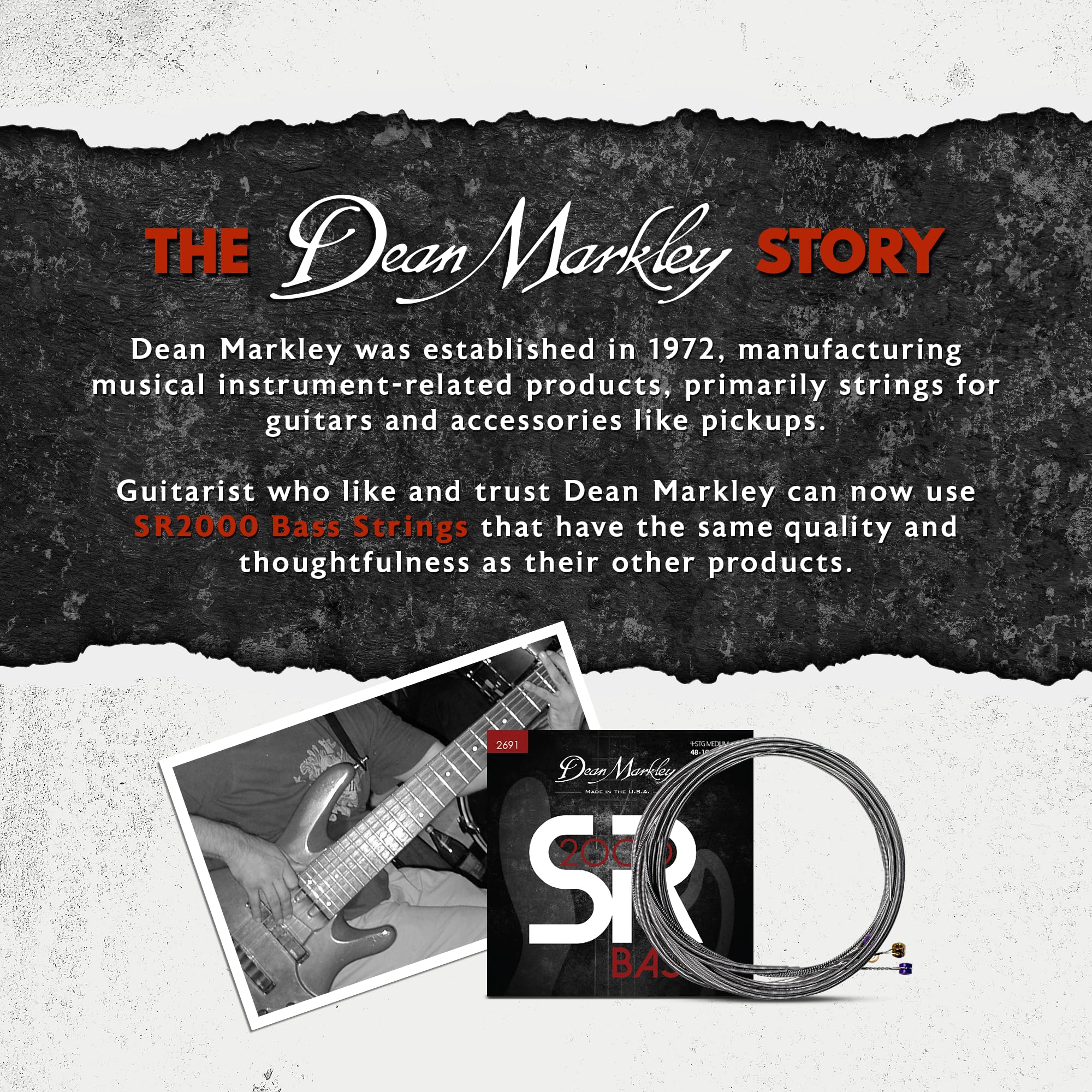 Dean Markley SR2000 Stainless Steel Bass Guitar Strings 4 String Set, 48-106 Medium 4 String Bass Guitar, Silky Smooth Bass Strings with Long Lasting and Full Tone, Made in the USA - Image 7