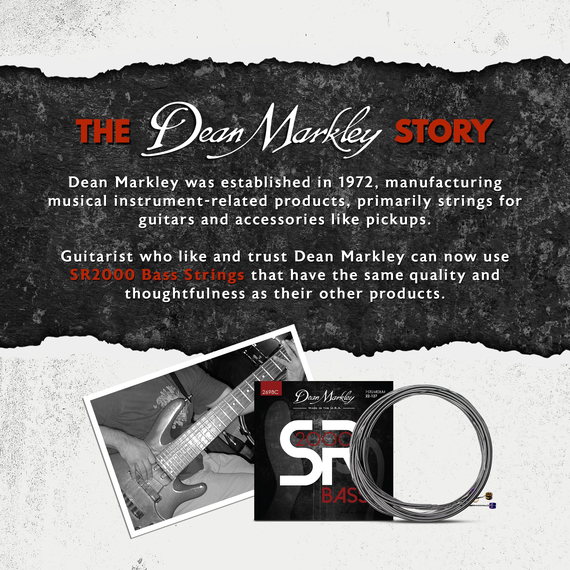 Dean Markley SR2000 Stainless Steel Bass Guitar Strings 7 String Set, 22-127 Medium Custom 7 String Bass Guitar, Silky Smooth Bass Strings with Long Lasting and Full Tone, Made in the USA - Image 7