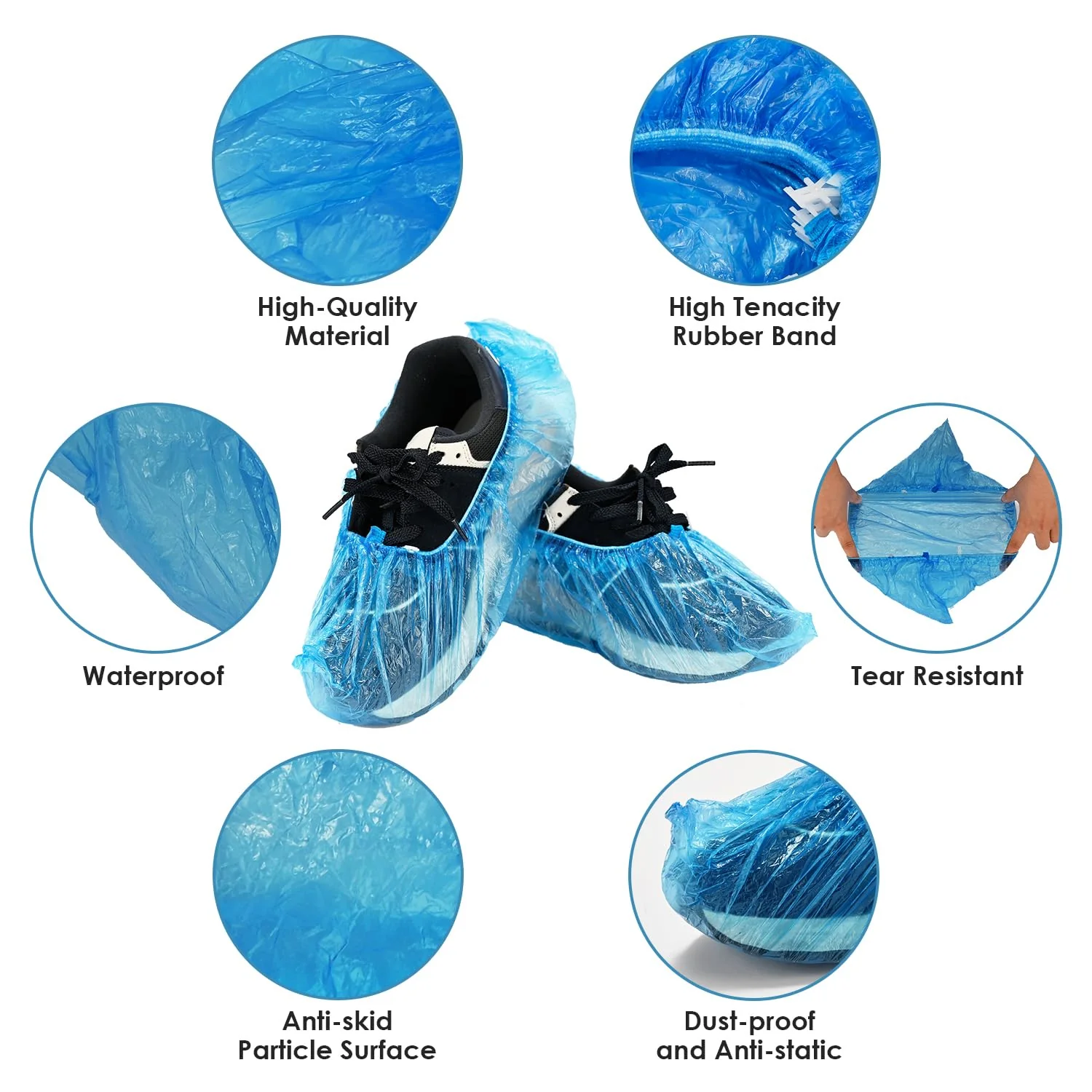 DEDC 100 Pcs Disposable Plastic T Shape Shoe Covers for Home and Office - Image 3