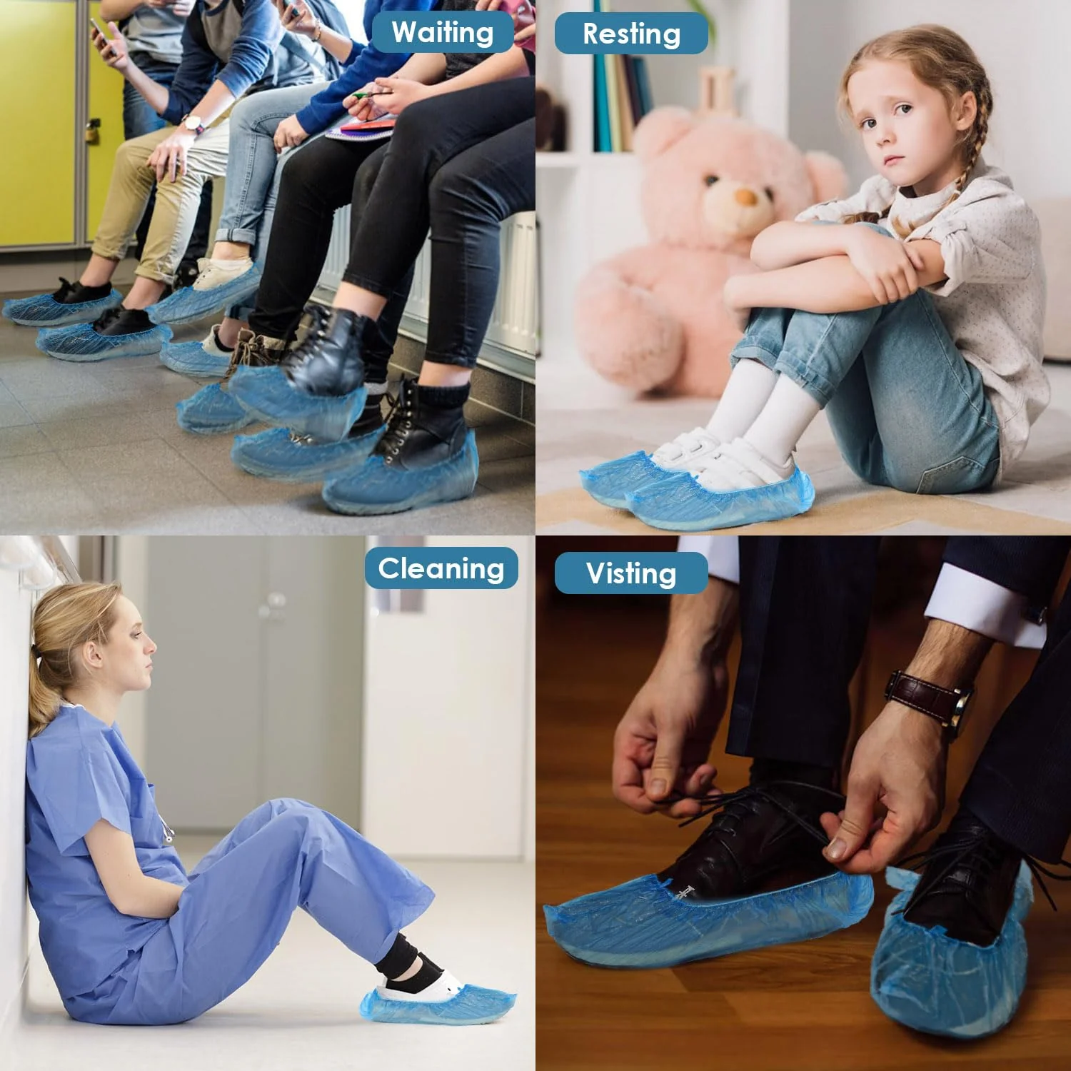 DEDC 100 Pcs Disposable Plastic T Shape Shoe Covers for Home and Office - Image 5
