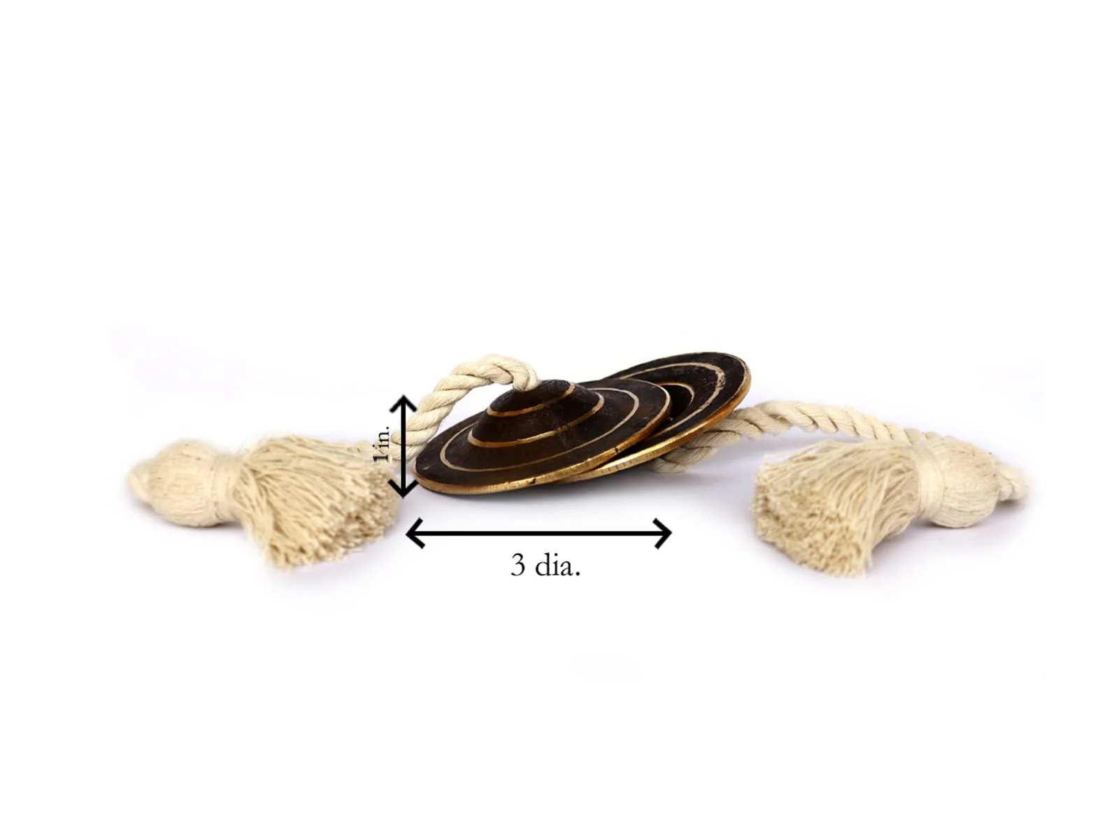 DeKulture Handmade Pure Kansa Manjeera Percussion Instrument Indian Cymbal Clapper Bell For Religious Ceremonies Bhajans Healing Yoga Meditation, 3X1 (DH) Inches - Image 5