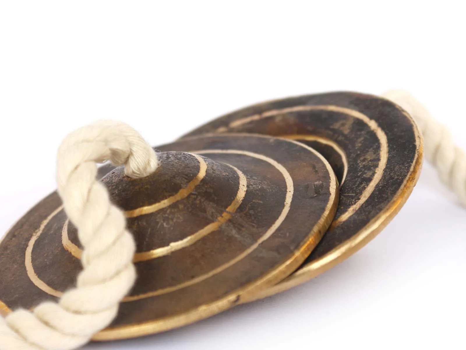 DeKulture Handmade Pure Kansa Manjeera Percussion Instrument Indian Cymbal Clapper Bell For Religious Ceremonies Bhajans Healing Yoga Meditation, 3X1 (DH) Inches - Image 6