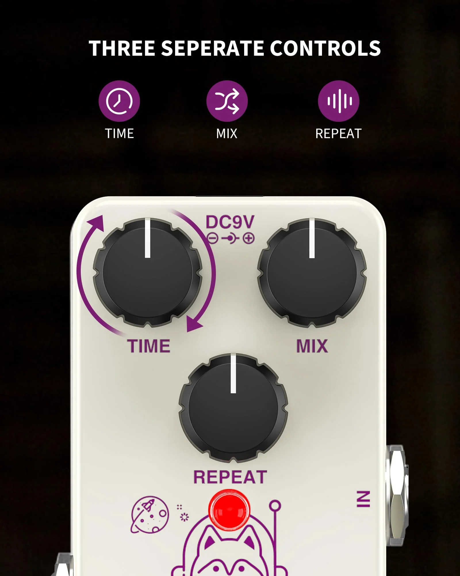 Delay Pedal, Delay Pedals for Electric Guitar, Analog Delay Guitar Pedal, DC 9V True Bypass, Mini Delay Pedal - Image 2