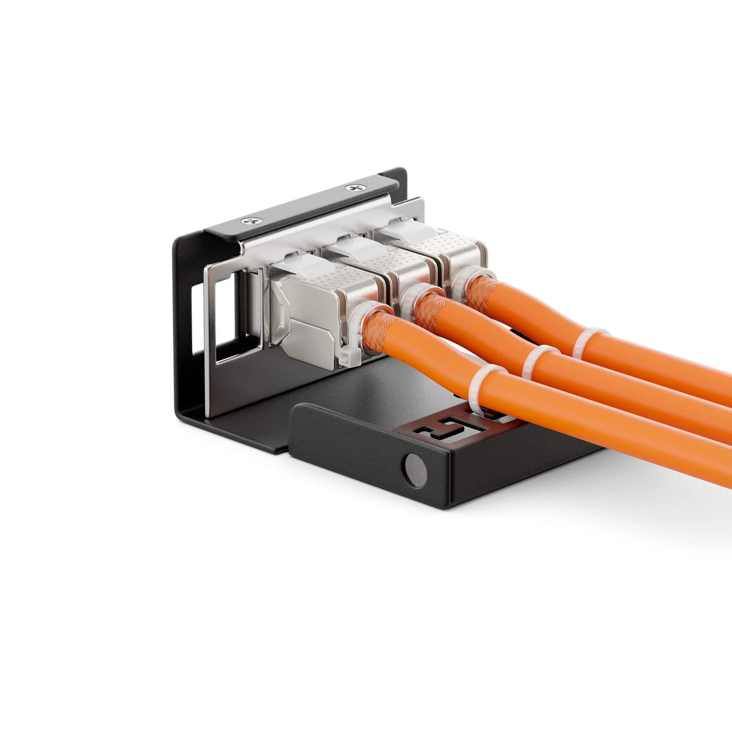 deleyCON 4 Port Patch Panel Housing 1 HE for 14.9 mm x 17 mm Keystone Module with e.g. RJ45 Coaxial Connector BNC F-Connector Antenna Connector RJ-11 RCA Jack USB Toslink PS2 HDMI - Black 4 Port Gehäuse - Image 5