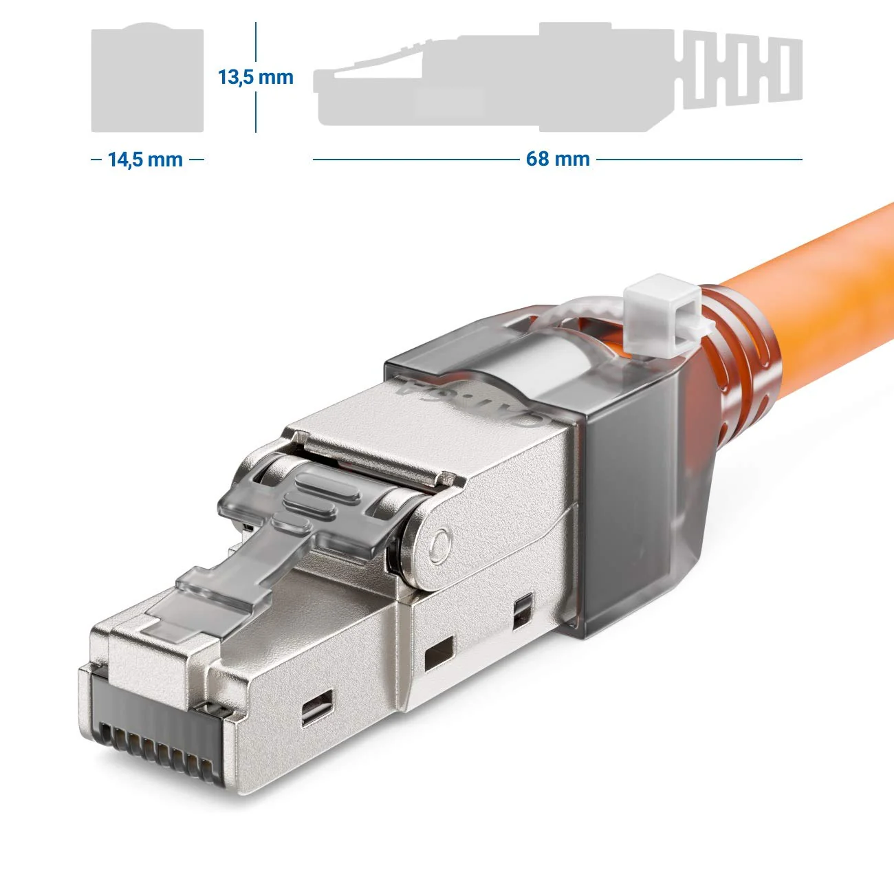 deleyCON 4x CAT 6a Network Connector RJ45 with LSA Connection for Rigid Installation Cable Shielded 10 Gbit/s LAN Cable Network Cable Connector CAT6a Metal Housing 4 pcs. - Image 3