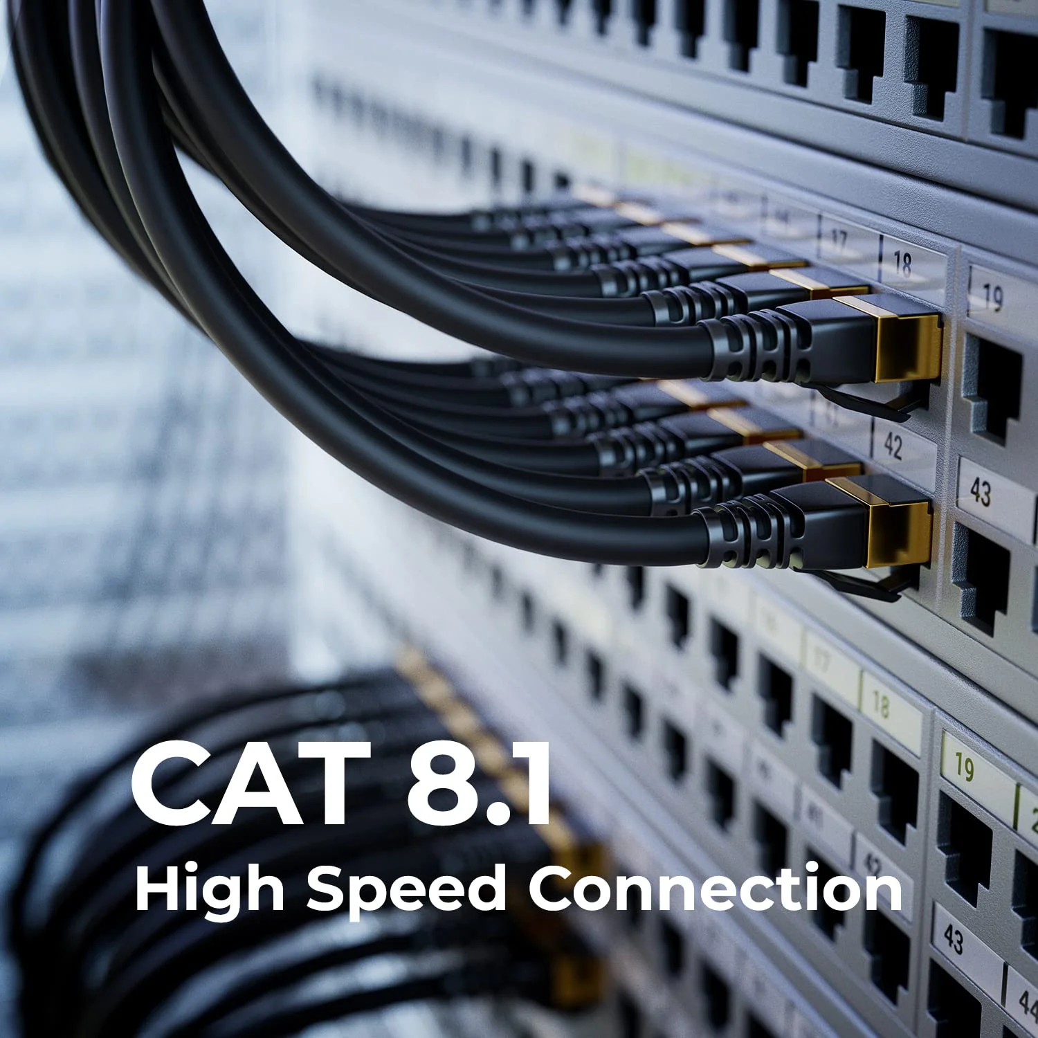deleyCON 5 x 2 m CAT8.1 Patch Cable, Network Cable, Data Cable, S/FTP PIMF, 2000 MHz, 40 Gbit, RJ45, LAN DSL Cable, CAT.8 Ethernet Cable, RJ45 Connector, Black - Image 2