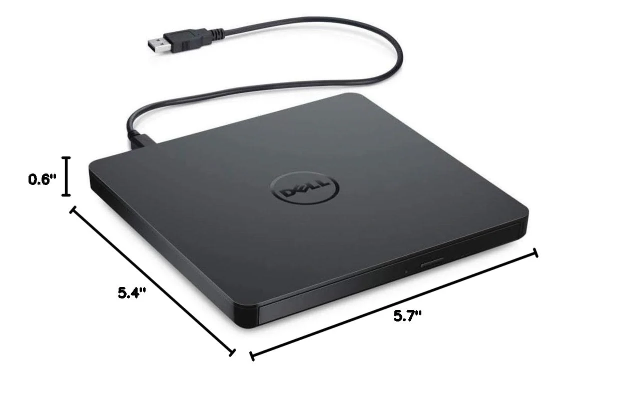 Dell USB Slim DVD +/- RW Drive DW316 - Plug and Play, 8 Watt Power Consumption, Windows 11 or Below - Black Single - Image 4
