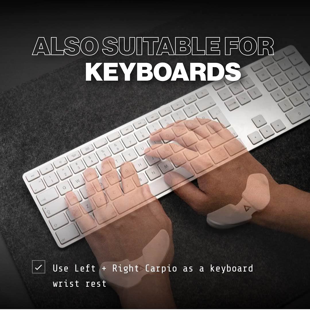 DELTAHUB Carpio 2.0 - Right-Handed Truly Ergonomic Wrist Rest for Mouse, Carpal Tunnel Support, Pain Relief, Anti-Fatigue, Easy Glide, Sleek, Office, Computer, Laptop, Gaming - Large, Black Right - Black - Image 7