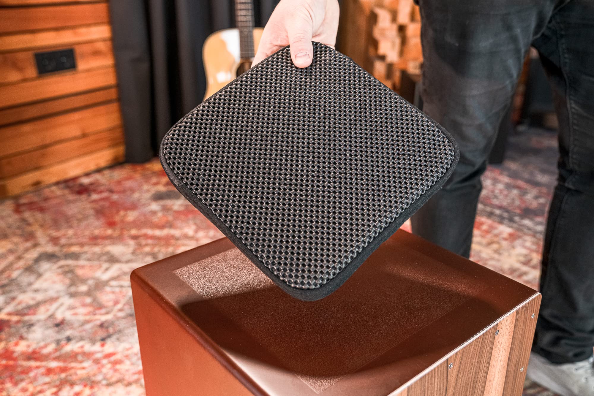 Deluxe Cajon Seat for Any Size with Thick Padding & No Adhesive Required Black - Image 5