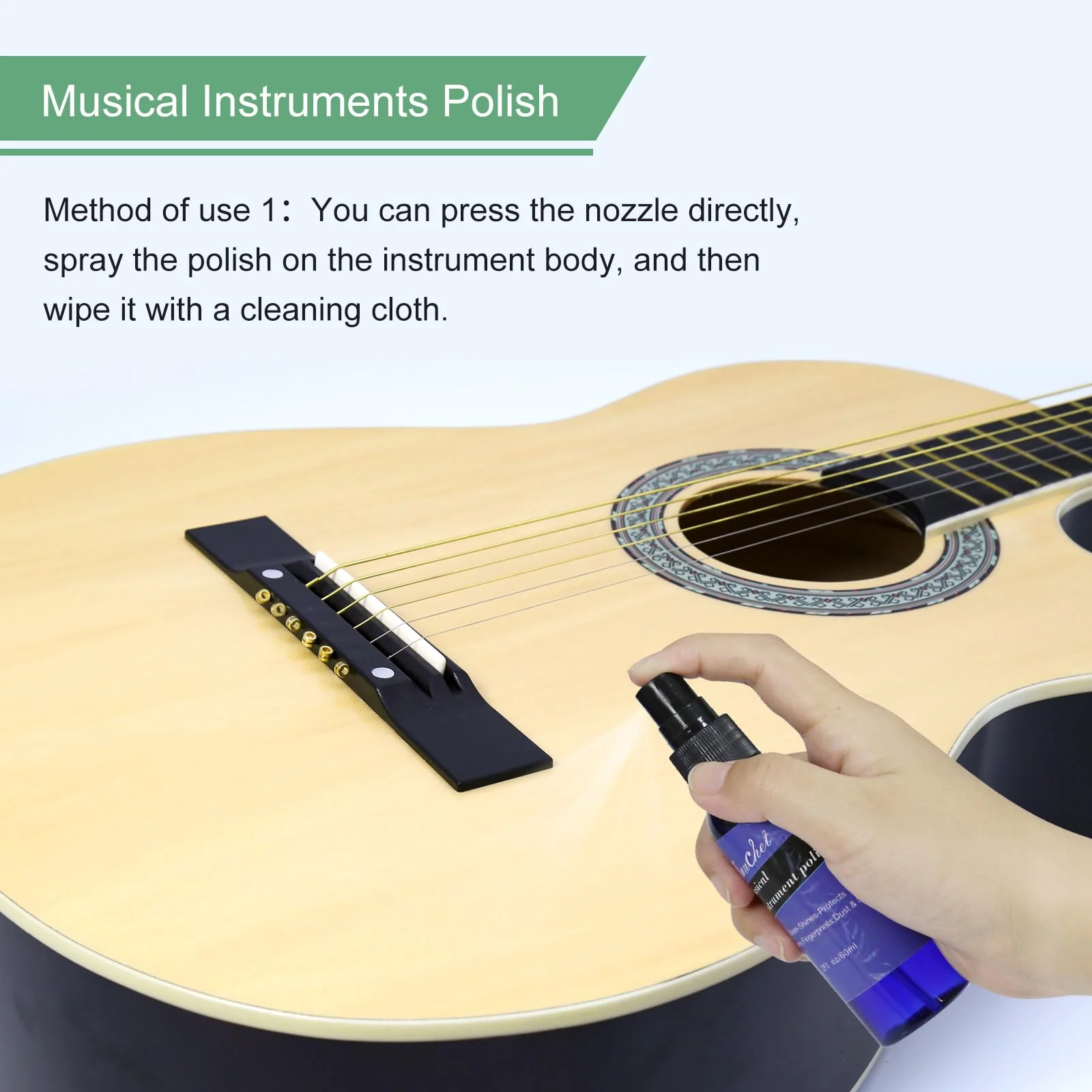 Deluxe Guitar Cleaning and Maintenance System 3-Piece Kit: Lemon Oil, Polish, and Guitar String Oil - Guitar Cleaning Kit - for cleaning, polishing, and protection of guitars. - Image 4