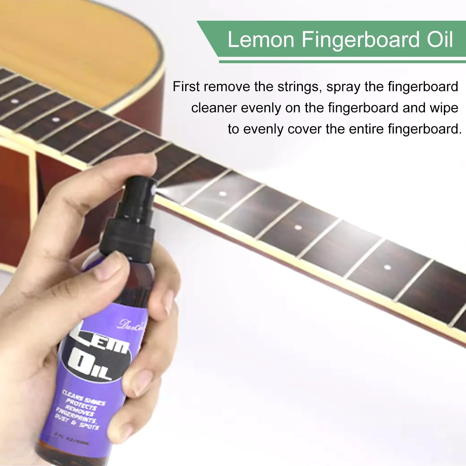 Deluxe Guitar Cleaning and Maintenance System 3-Piece Kit: Lemon Oil, Polish, and Guitar String Oil - Guitar Cleaning Kit - for cleaning, polishing, and protection of guitars. - Image 6