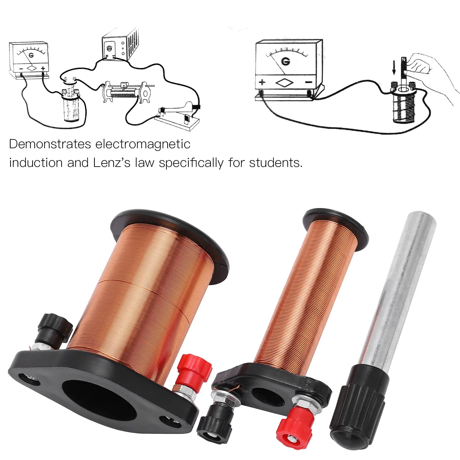 Demonstration Induction Coil, Primary Secondary Coil Physical Electromagnetic Induction Coil Experiment Device Magnetic Wire Coil for Physics Teaching - Image 3
